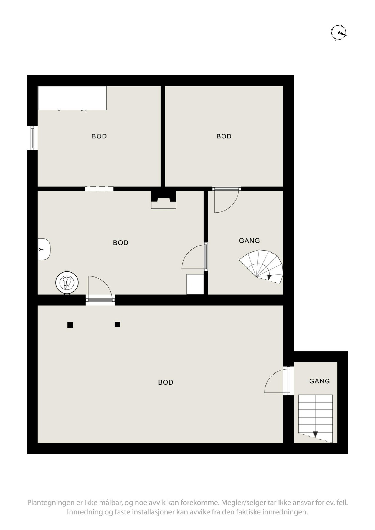 Plantegning kjeller. Galleribilde