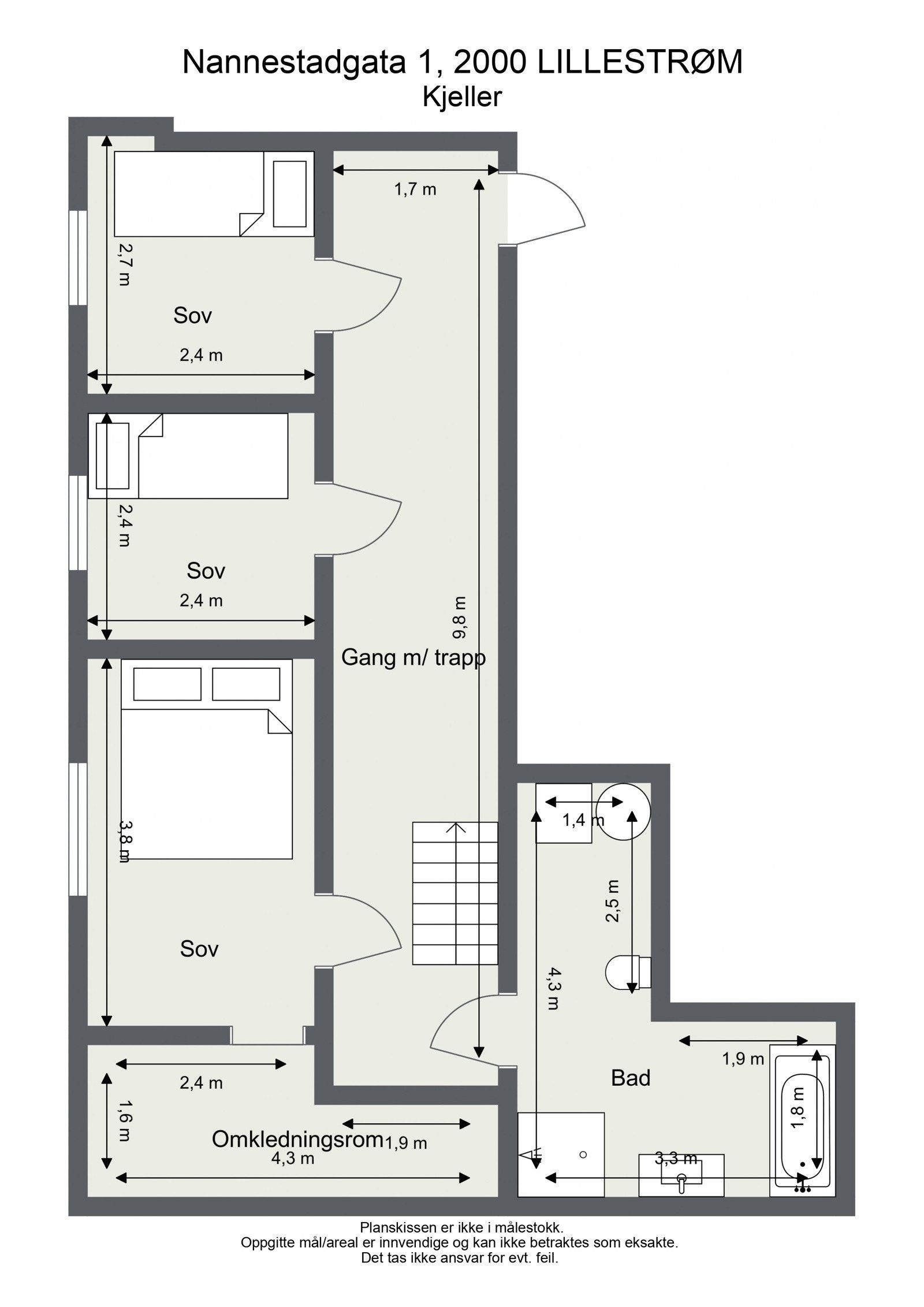 Plantegning underetasje. Galleribilde
