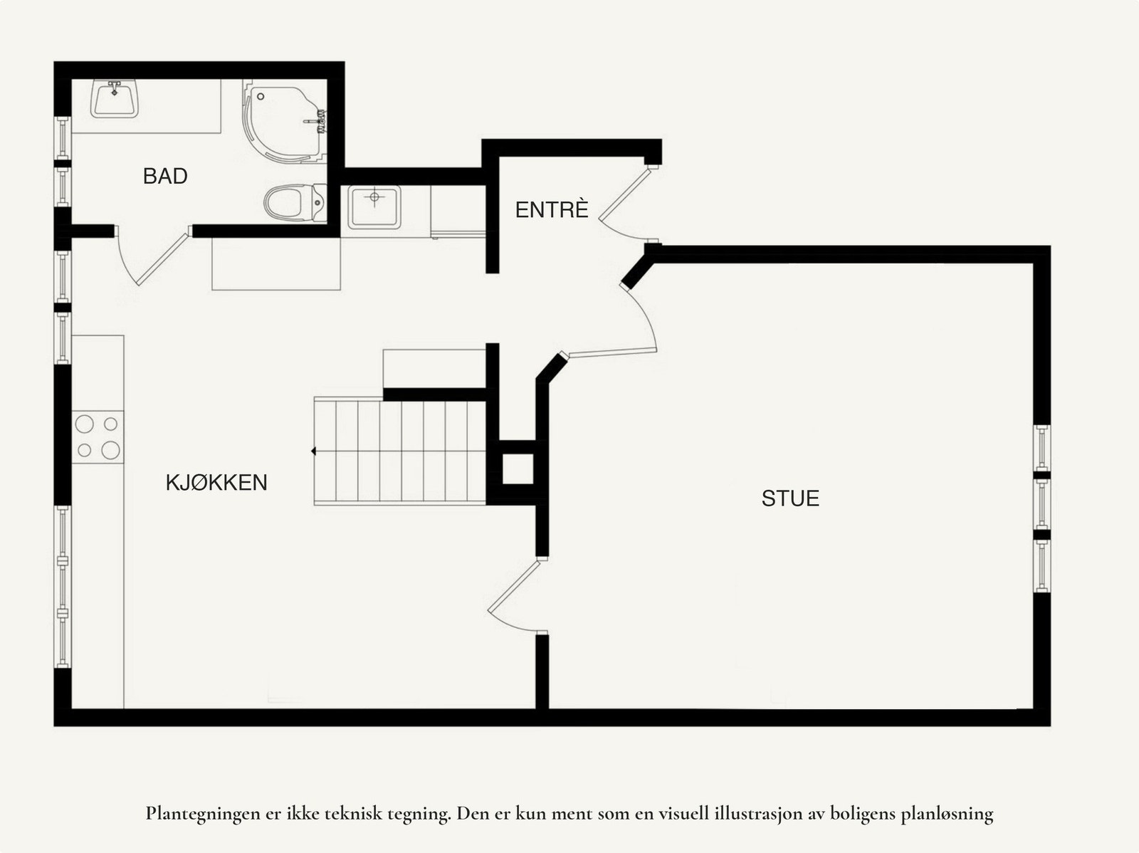 Plantegning 1. etg. Galleribilde