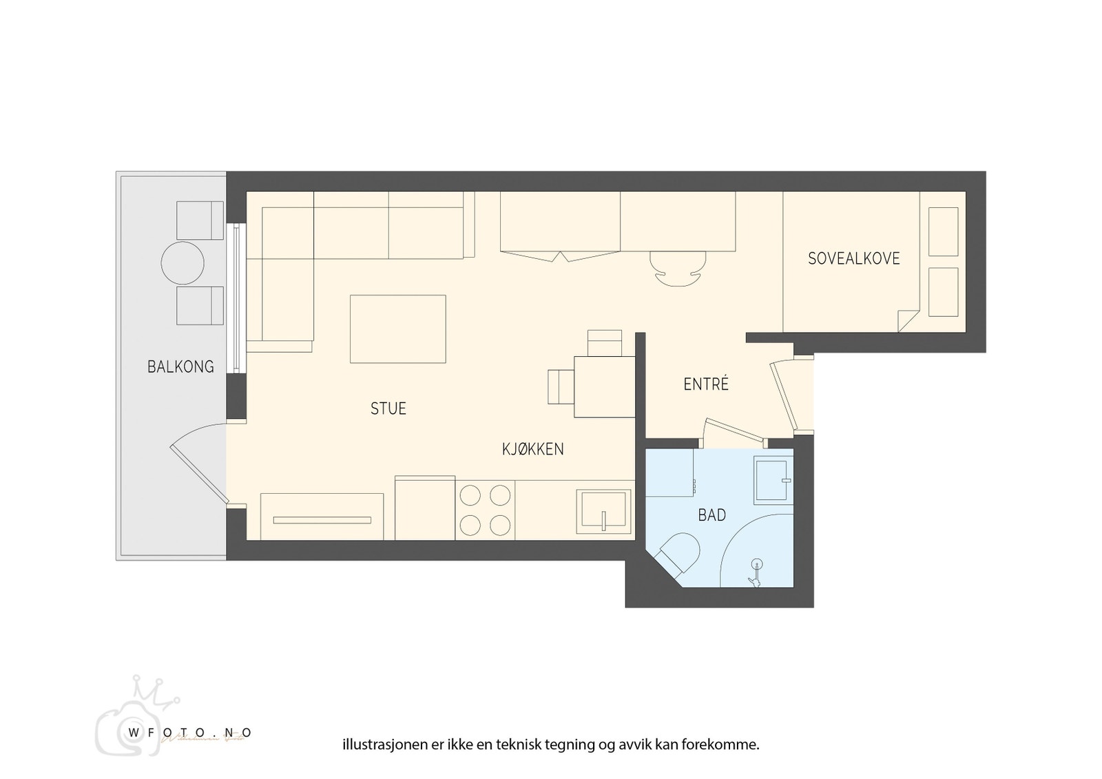 + bod i kjeller. Galleribilde