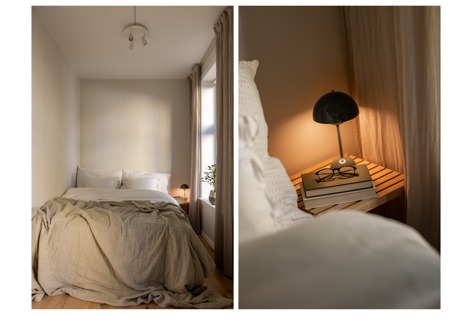 Hovedsoverommet er vendt mot en stille bakgård og byr på en rolig og behagelig atmosfære, med god plass til en dobbeltseng. Galleribilde