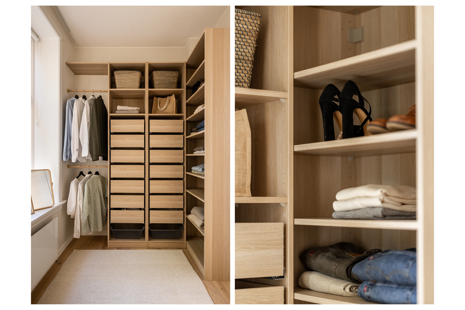 Løsningen gir et ryddig og oversiktlig uttrykk, samtidig som den utnytter rommets areal på en svært god måte. Galleribilde