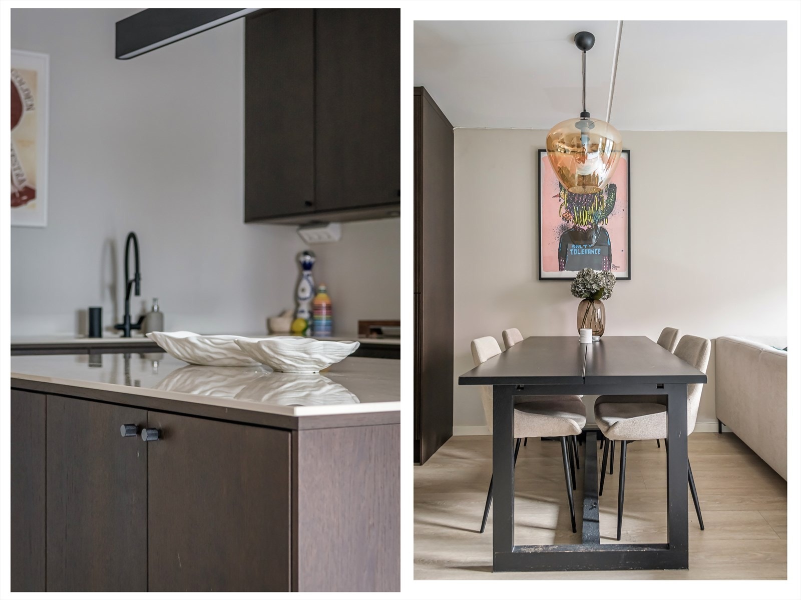 Sosialt kjøkken med plass til spisebord. Galleribilde