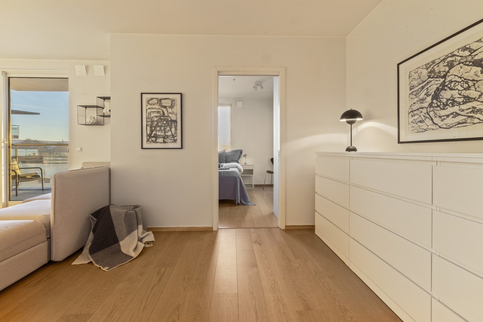 Utvidet del av stuen som enkelt kan innlemmes i soverommet om ønskelig. Galleribilde