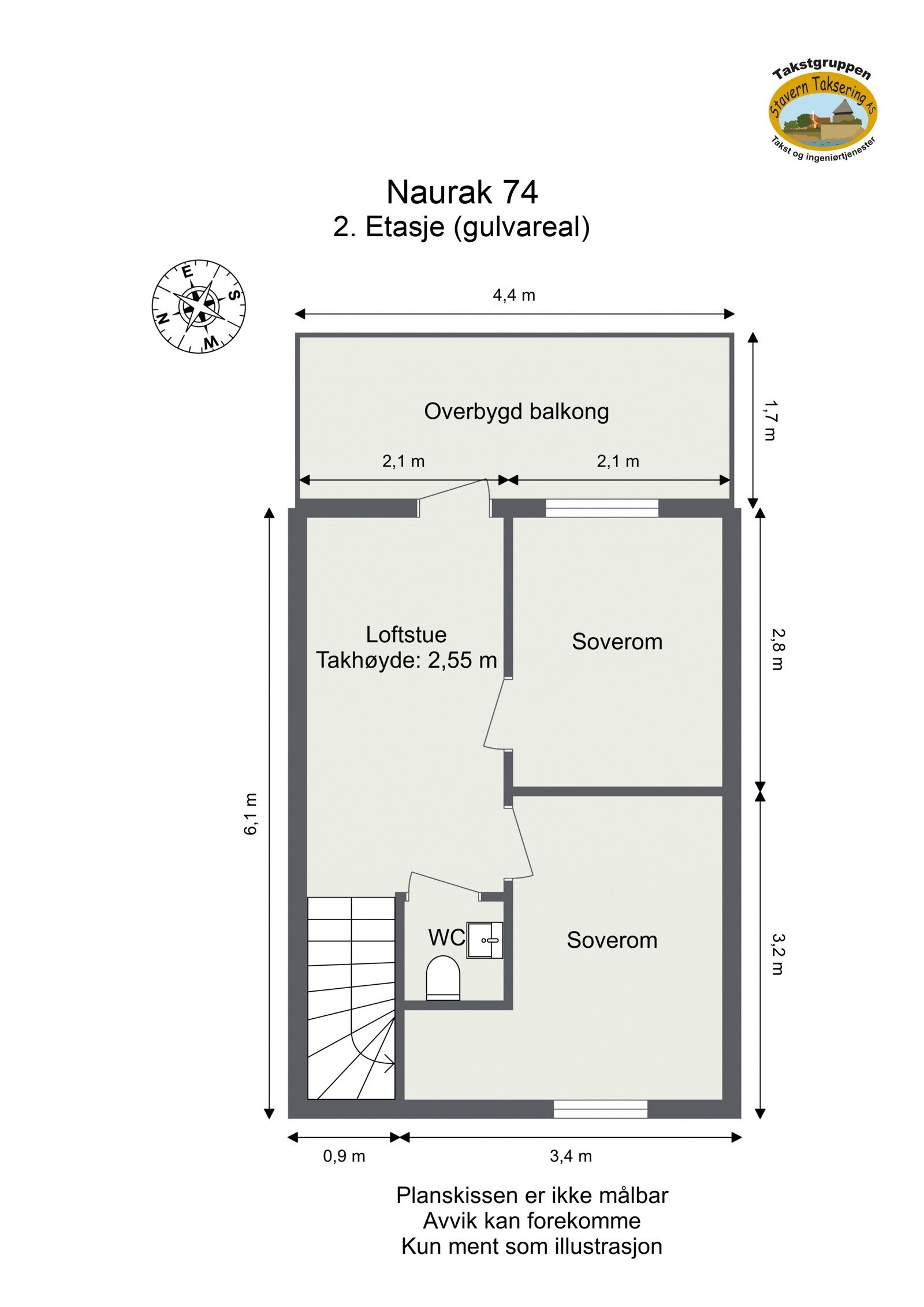 Plantegning loftsetasjen. Galleribilde