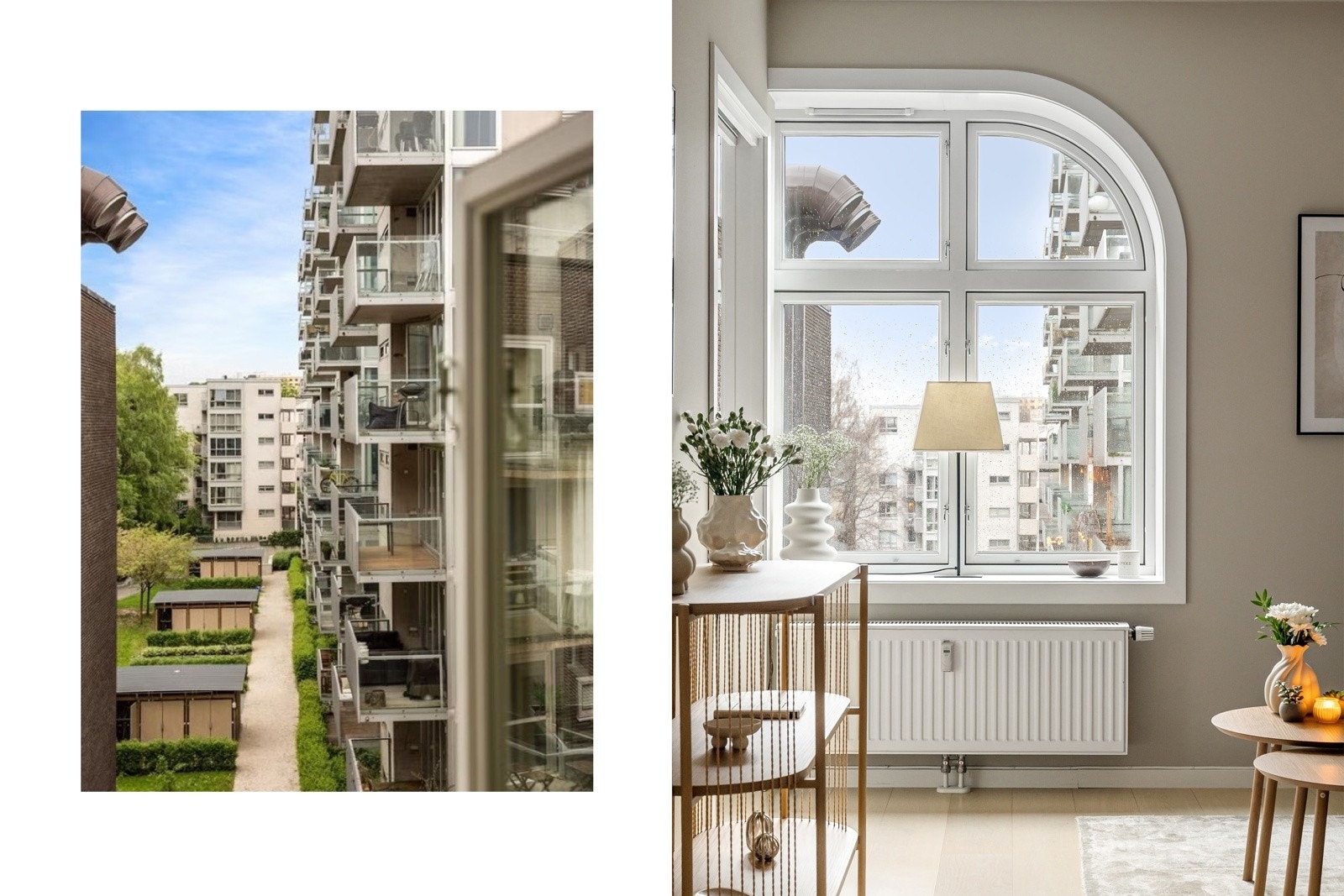 De store vindusflatene, kombinert med den svært gode takhøyden, gir rommet rikelig med naturlig lys og en luftig atmosfære. Galleribilde