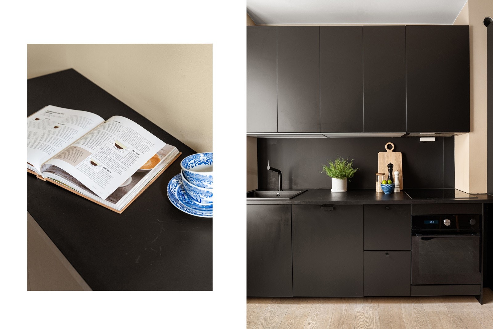 Kjøkkenet er utstyrt med integrerte hvitevarer fra IKEA, inkludert induksjonstopp, oppvaskmaskin, komfyr og kombiskap. Komfyrvakt og lekkasjevarsler er installert. Galleribilde