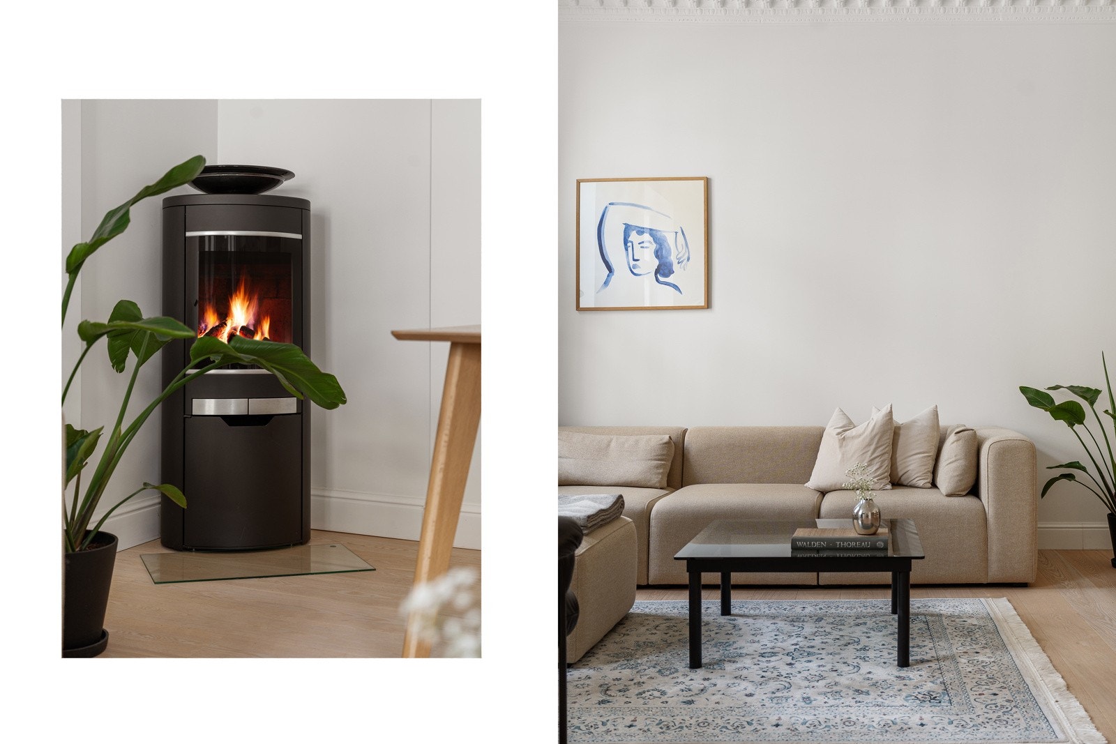 Nyere peis som genererer godt med varme. Galleribilde