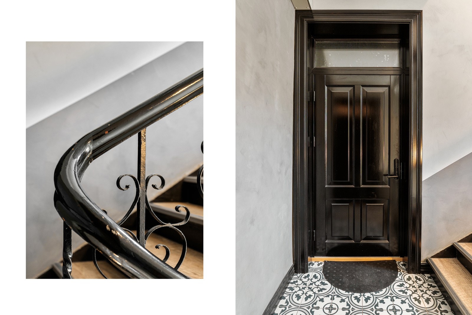 Leiligheten ligger i en æreverdig bygård fra 1895, her er det klassiske detaljer også i oppgangen. Galleribilde