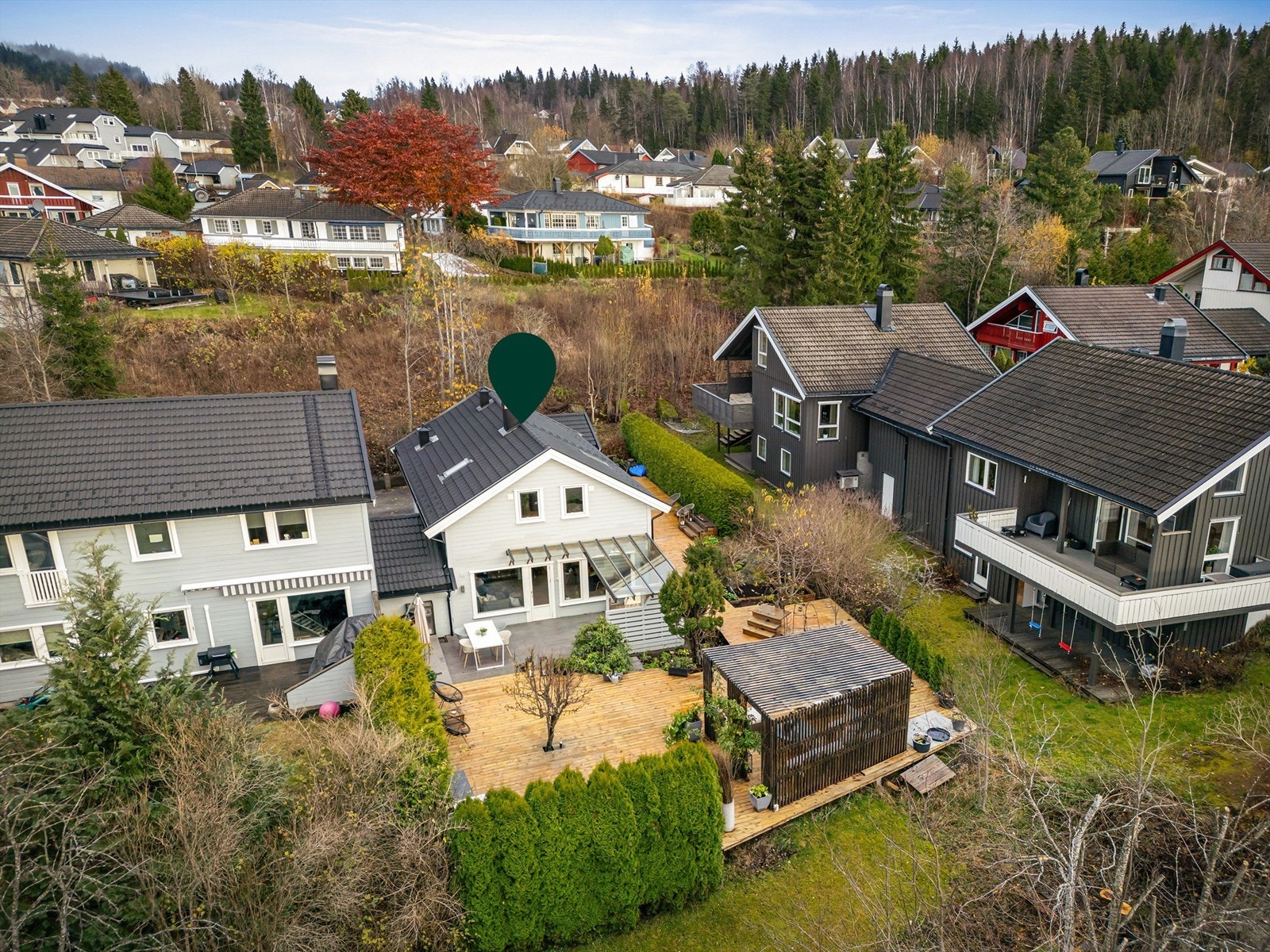 Flott intern beliggenhet i enden av boligfeltet og innerst i blindvei. Foto: Stine Prøitz Jørgensen Galleribilde