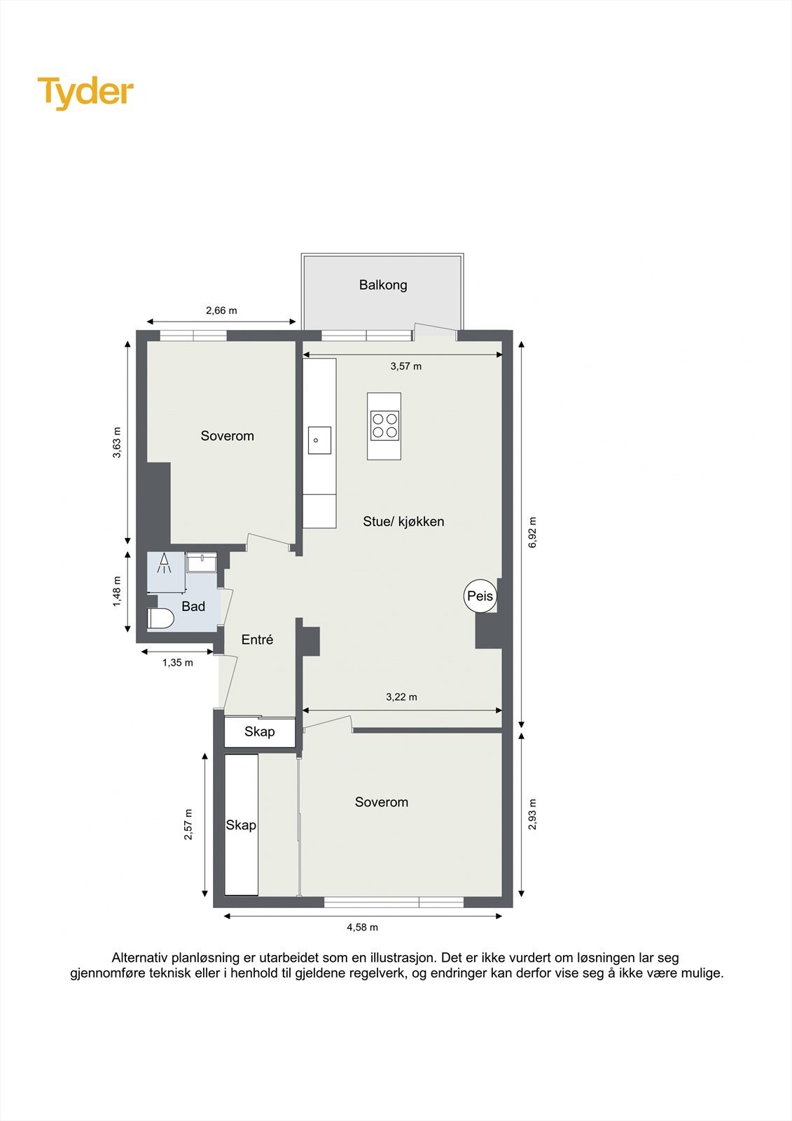 Alternativ plantegning Galleribilde