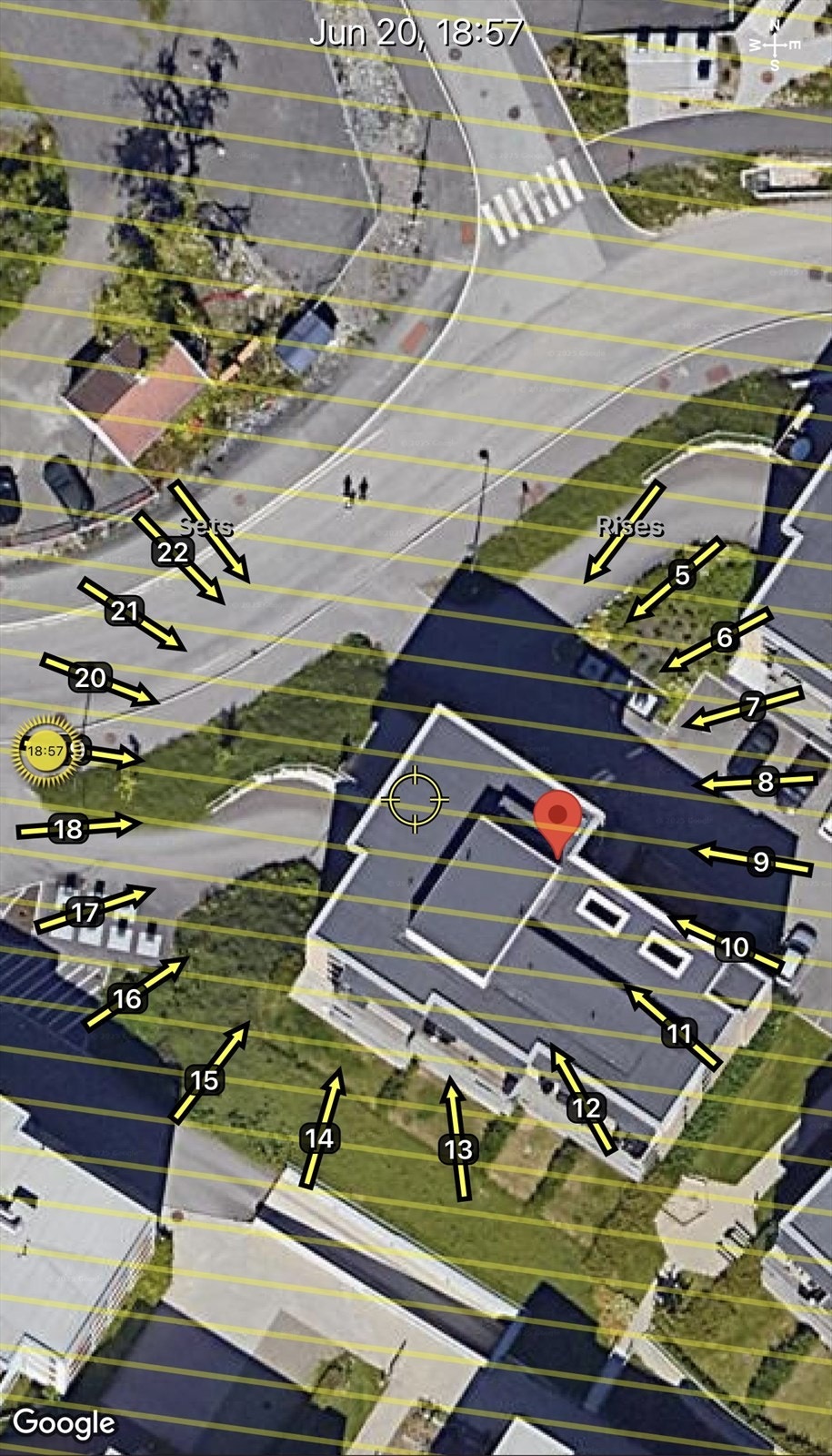 Illustrasjon av solforhold - juni. Galleribilde