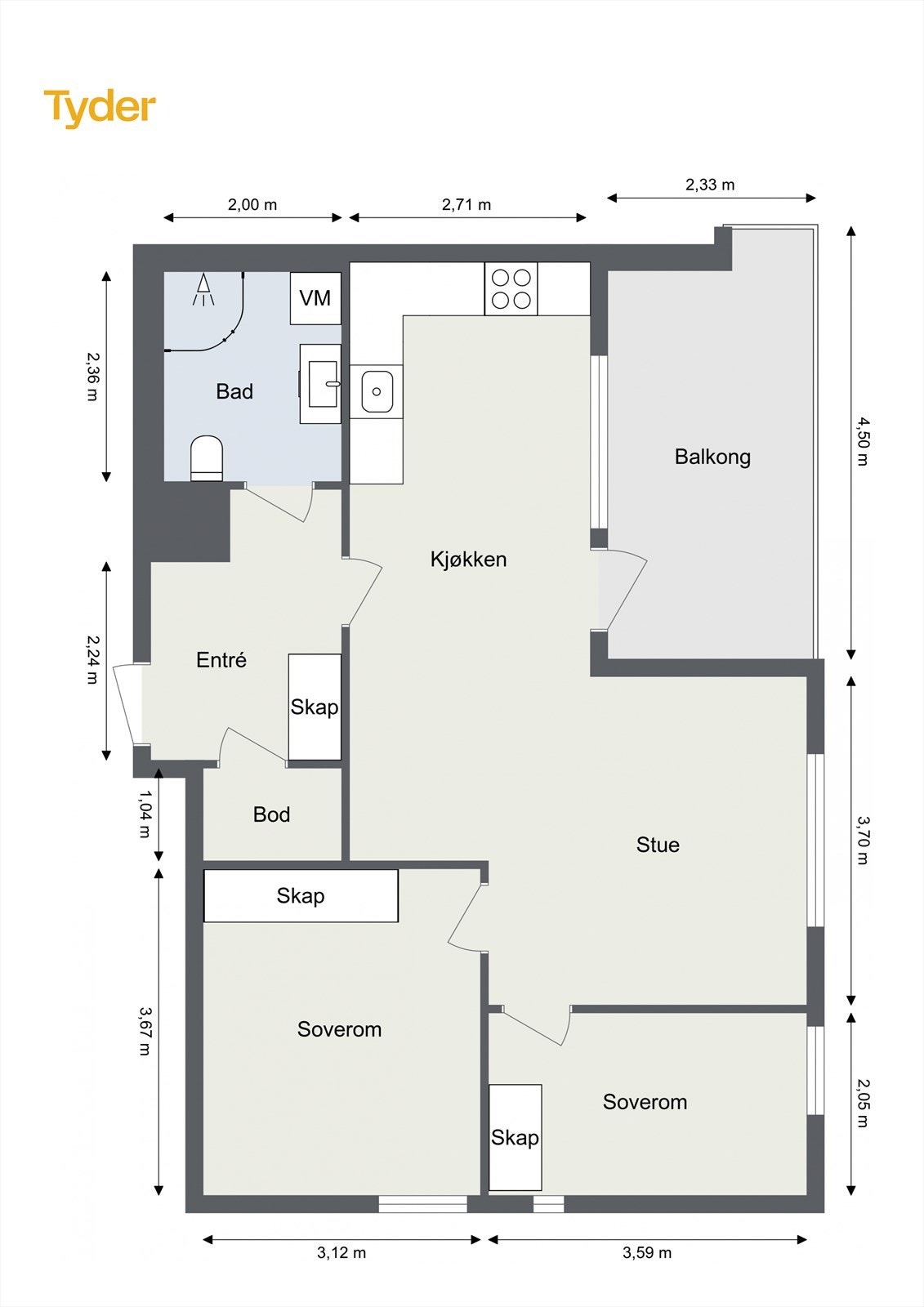 Ødegards vei 13 - Plantegning. Galleribilde