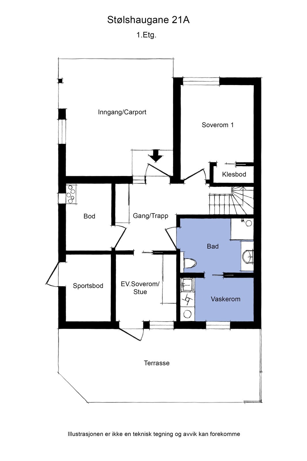Plantegning 1 etasje. Galleribilde
