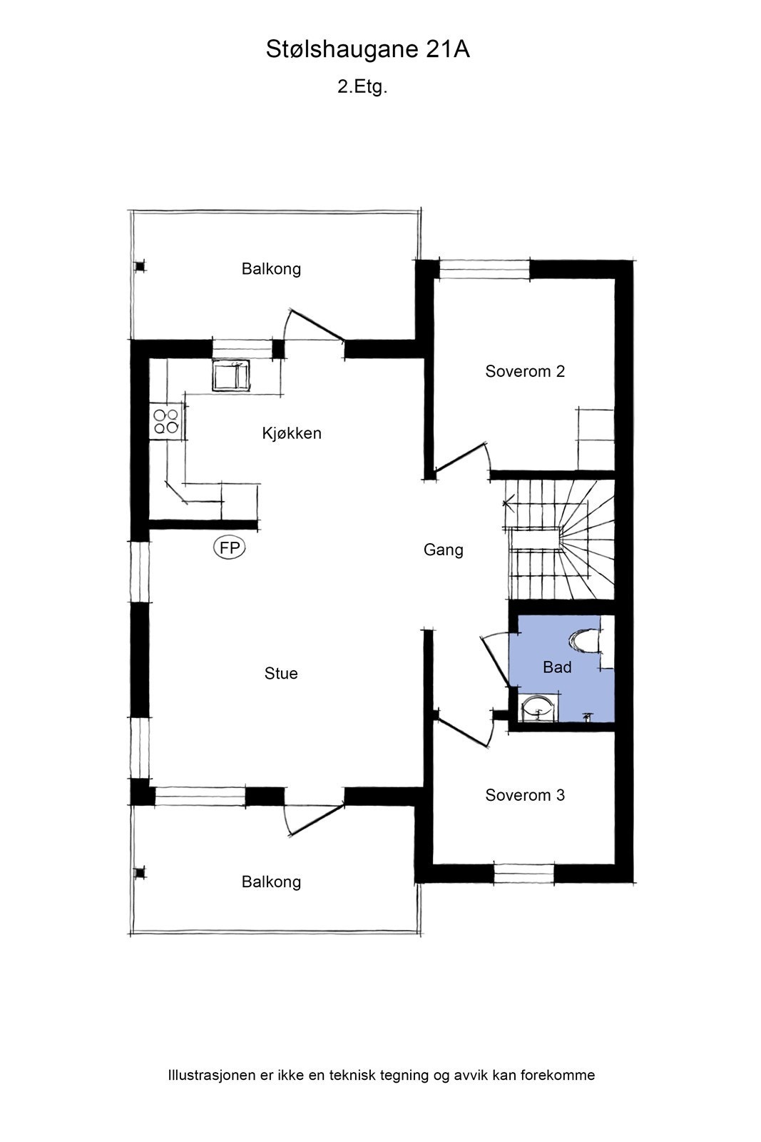 Plantegning 2 etasje. Galleribilde