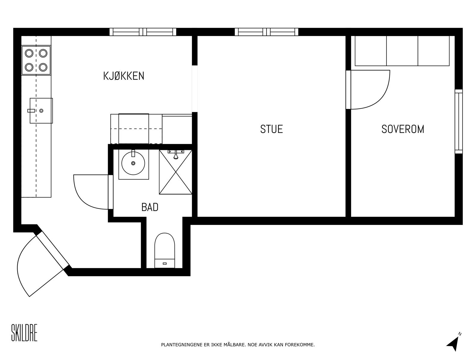 Plantegningen kan tidlig gi deg god indikasjon på hvordan leiligheten er & mulighetene den kan gi. Galleribilde