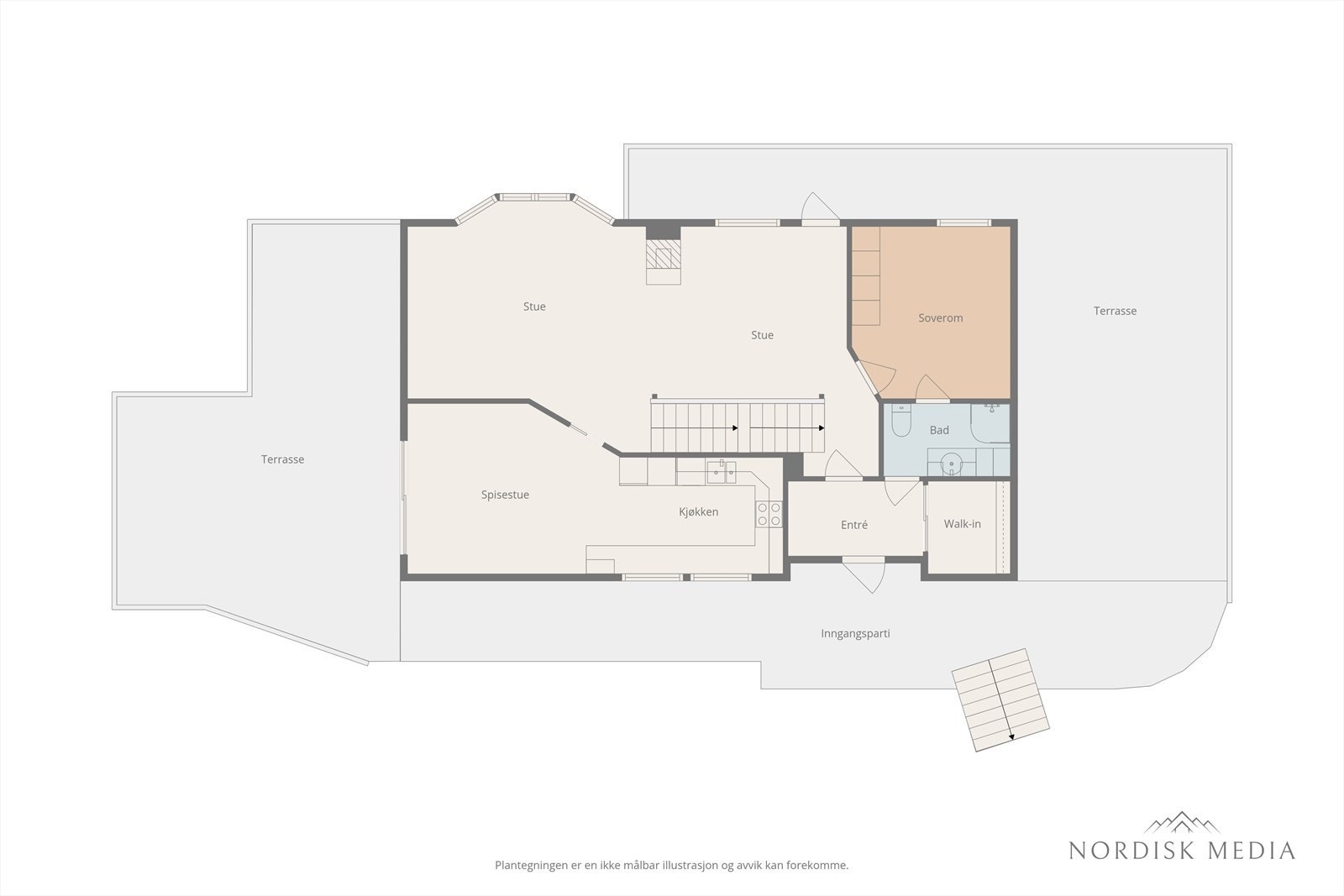Plantegning for hovedetasjen. Galleribilde
