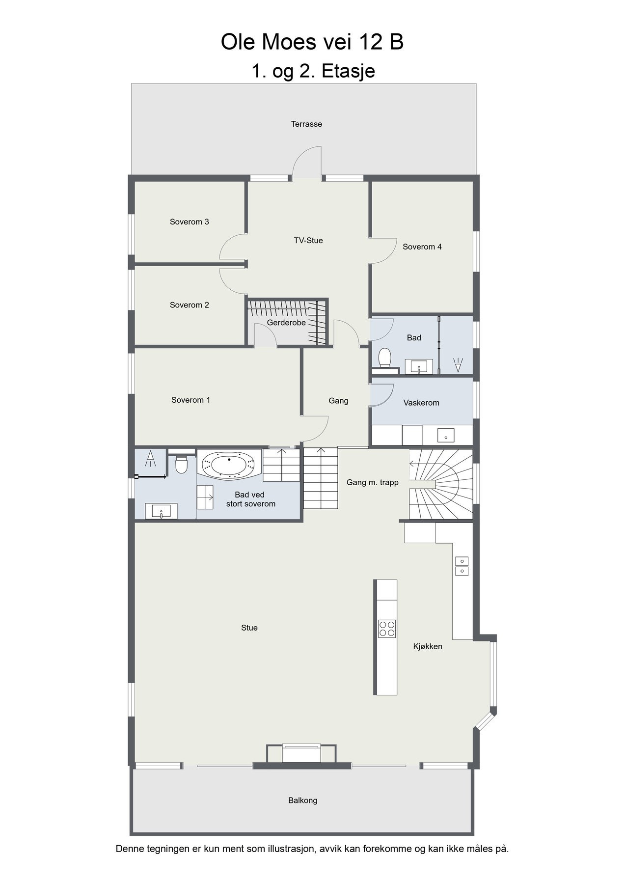 Plantegning 1. og 2. etasje Galleribilde