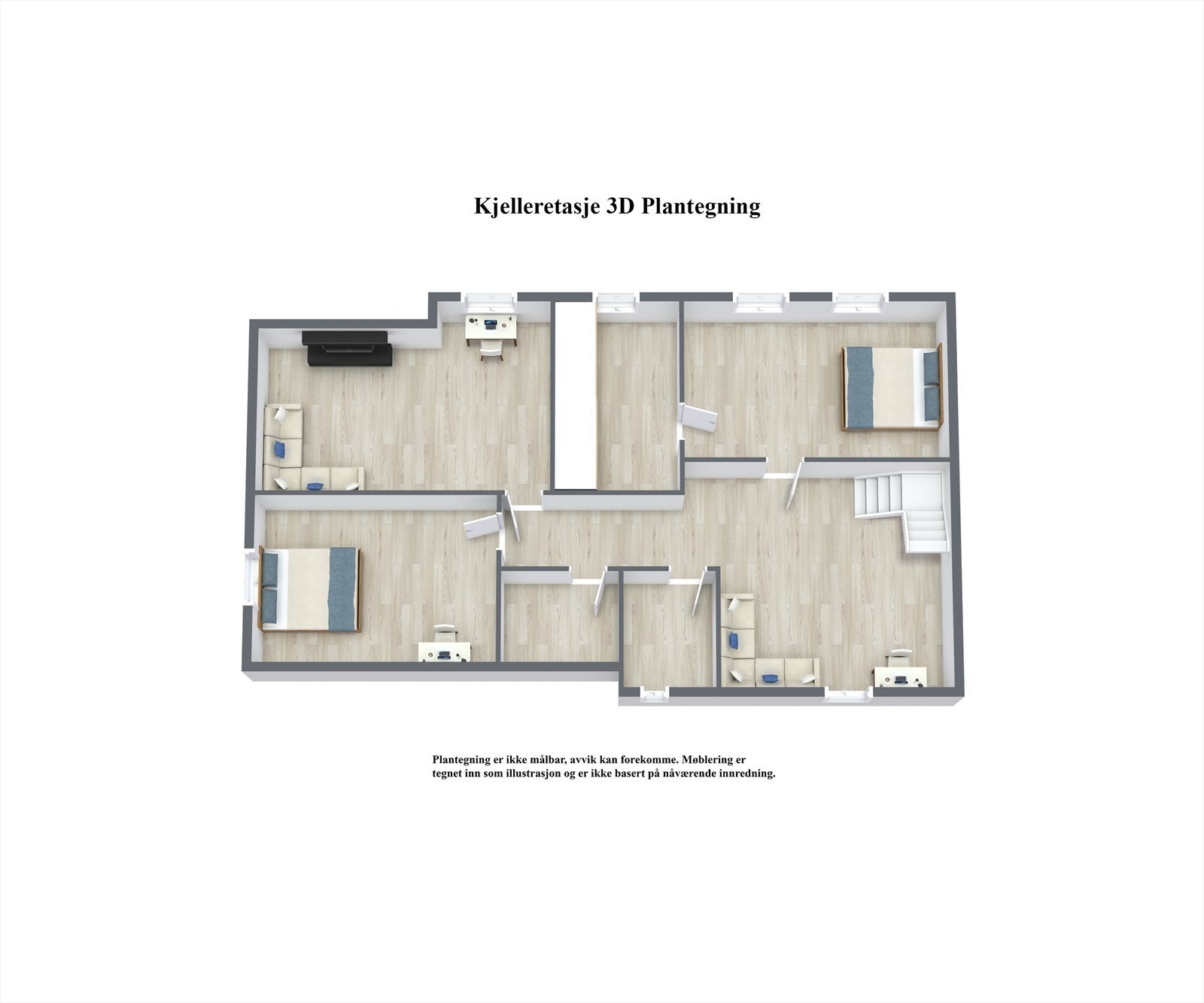 Kjelleretasje - 3D Floor Plan.jpg Galleribilde