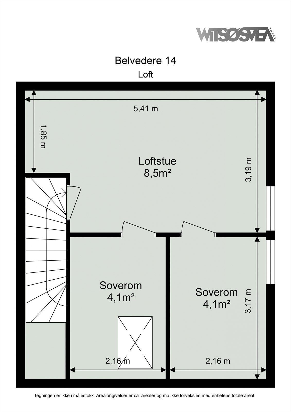 Planskisse loft. Galleribilde
