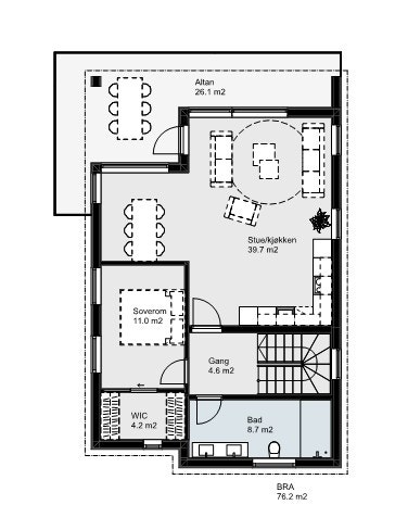 Strøno Salgstegninger hus B2 - 2 etasje Galleribilde