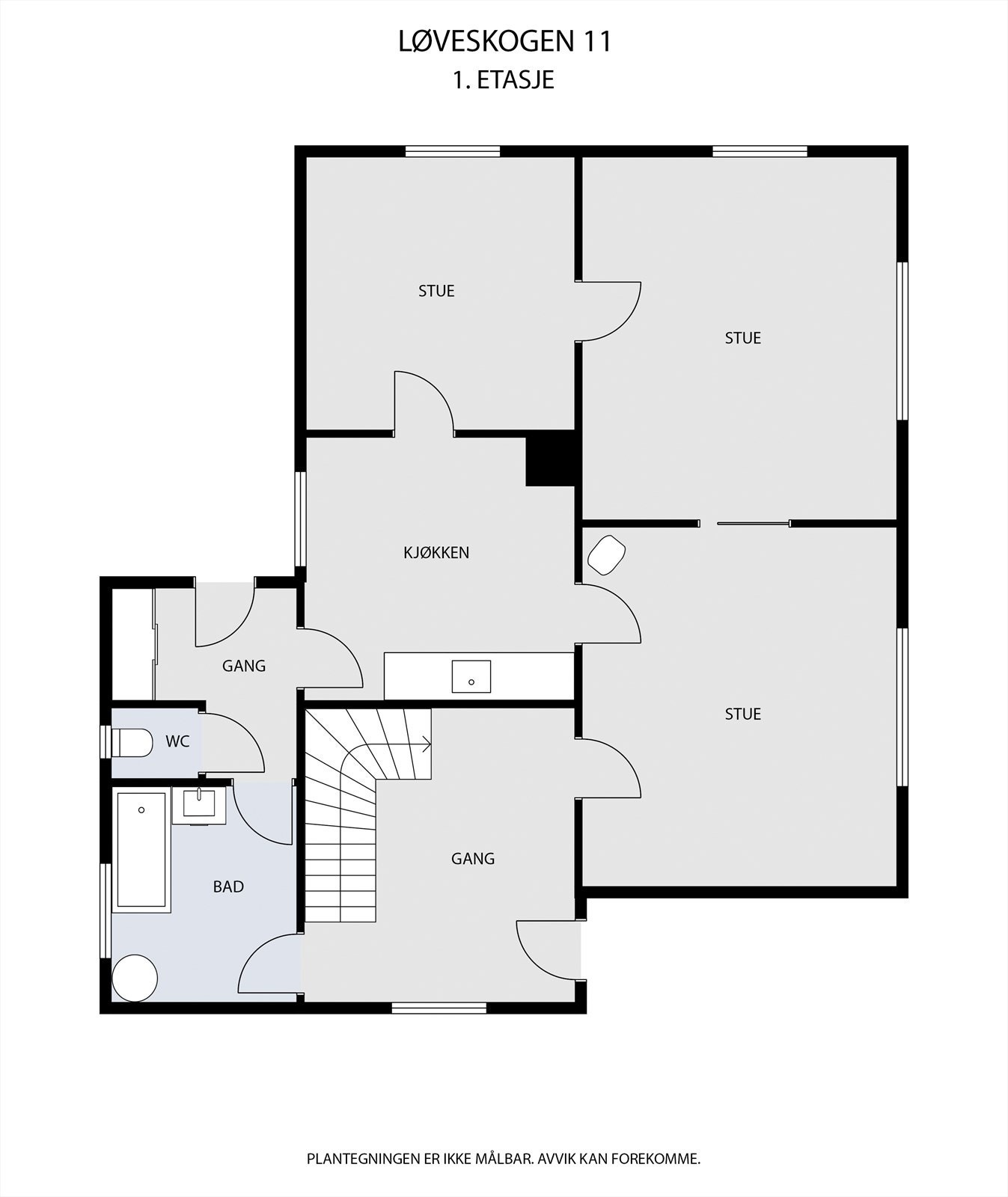 Plantegning 1. etasje. Galleribilde