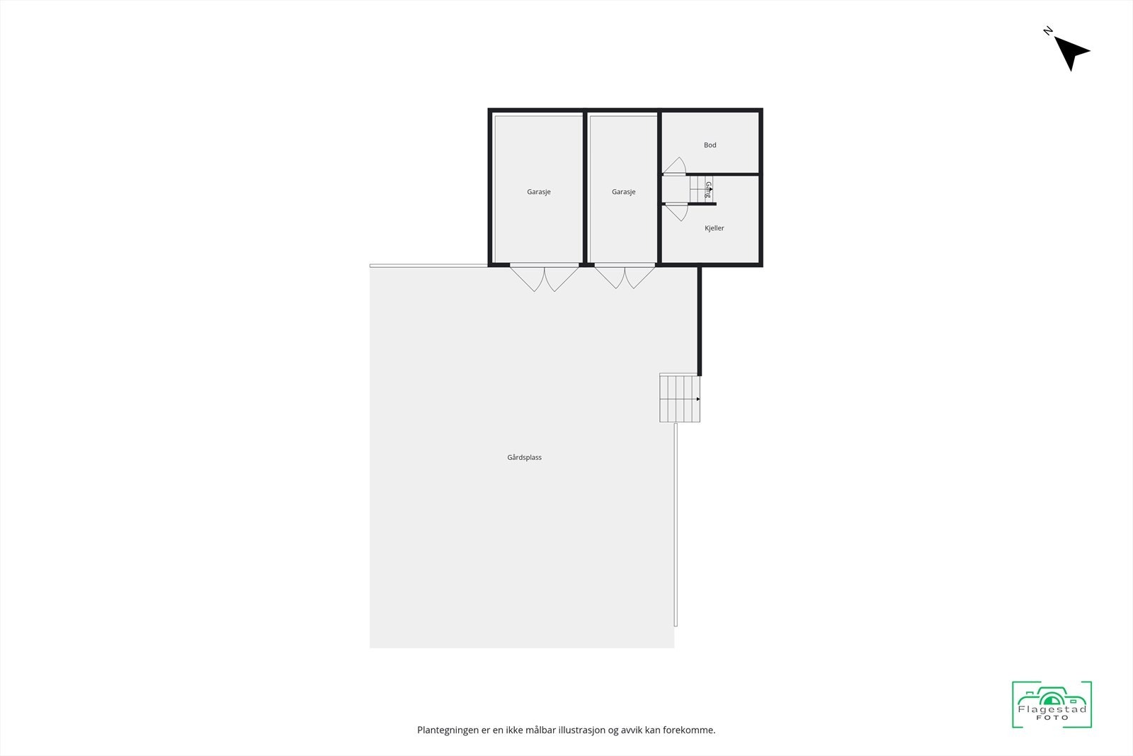 Plantegning garasjer, bod og kjeller Galleribilde