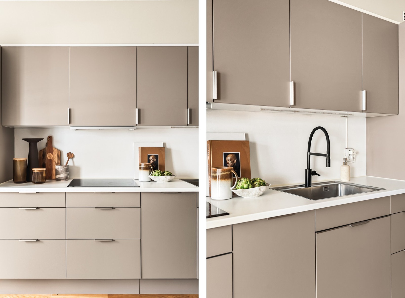 Kjøkkenet fra Sigdal er oppgradert fra leveranse både med farger, takhøyde innredning og integrerte hvitevarer. Galleribilde