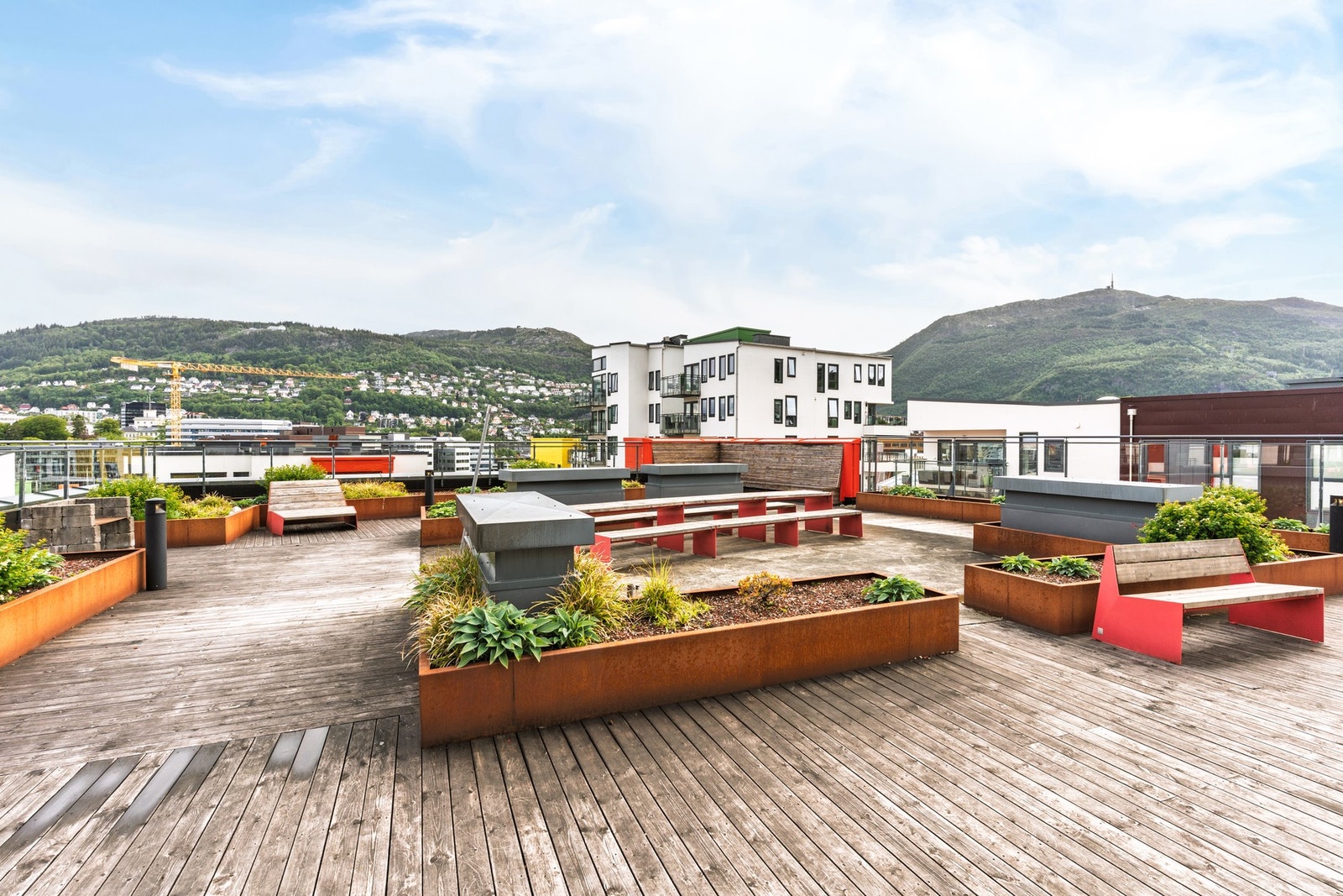 Bygget har også en flott felles takterrasse som kan brukes på solrike dager. Galleribilde