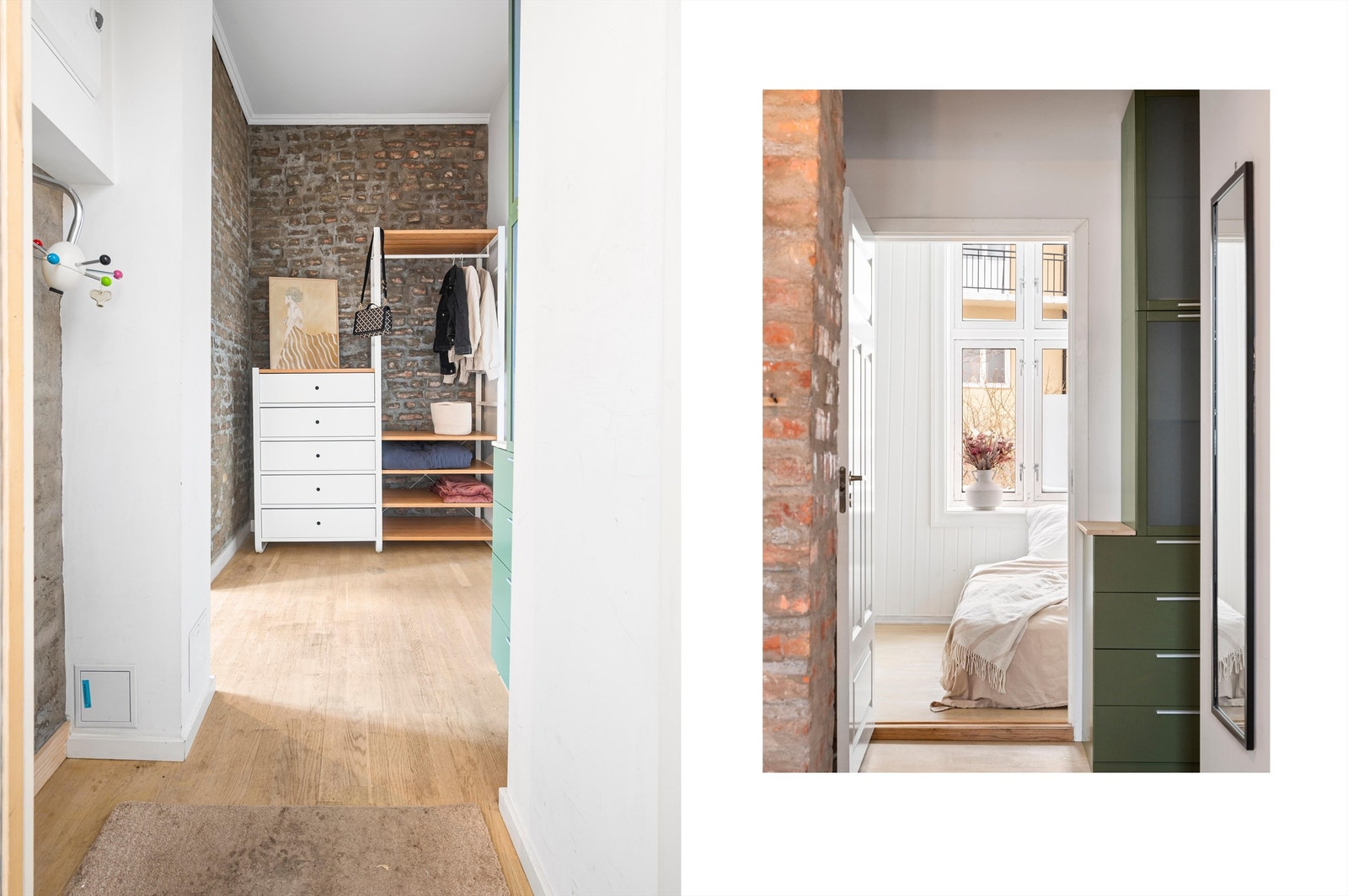 Her er det rikelig med oppbevaringsplass, med plassbygde løsninger som bidrar til en ryddig og funksjonell hverdag. Galleribilde