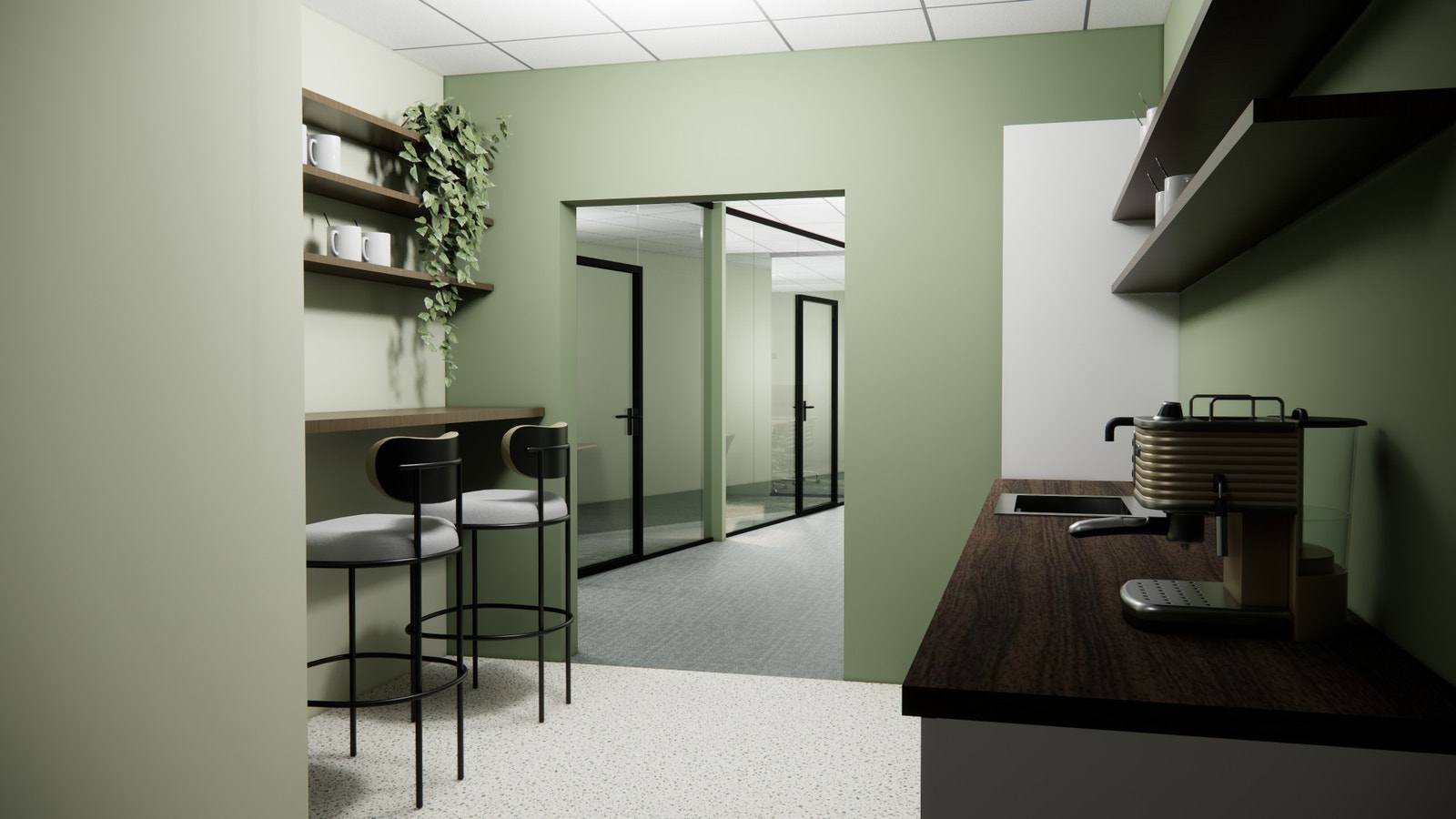 3D-illustrasjon av te-kjøkken Galleribilde