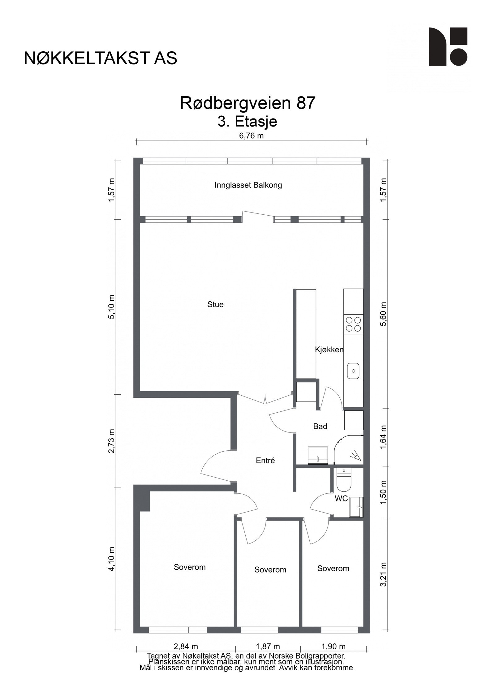 Plantegning 3. etasje Galleribilde