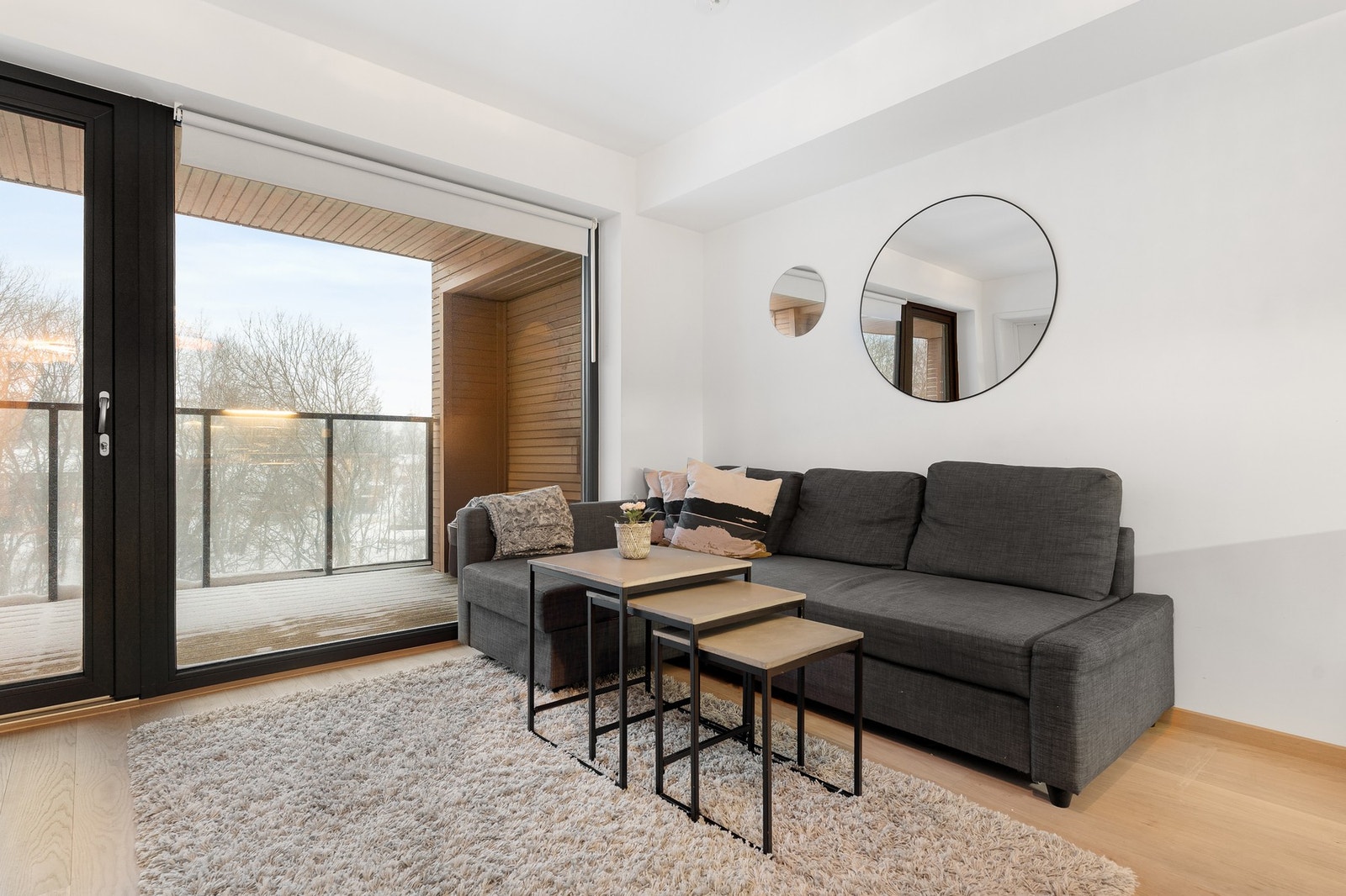 Leilighetens planløsning gjør det enkelt å møblere. Galleribilde