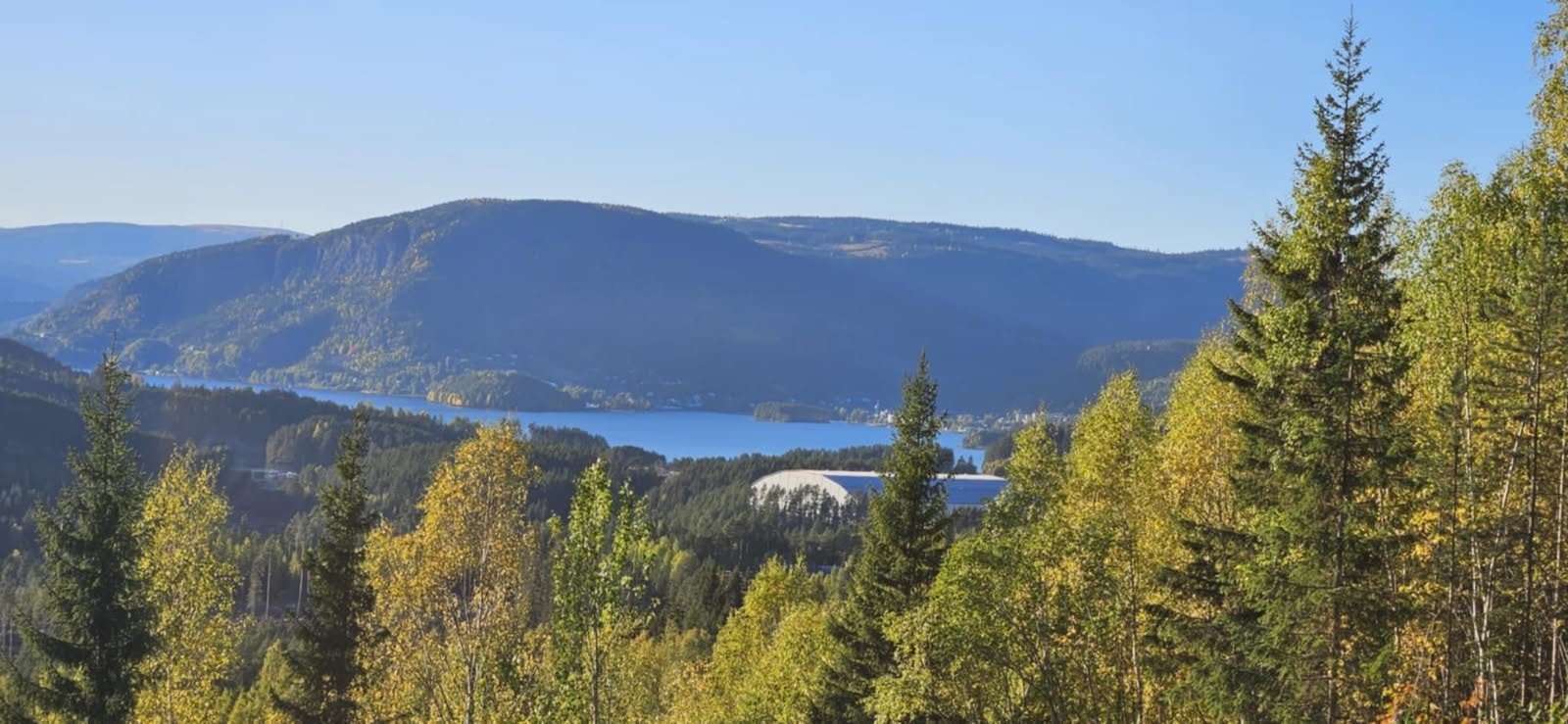 Høstbilde tatt av selger i 2025 - Utsikt fra verandaen på soverommet. Galleribilde