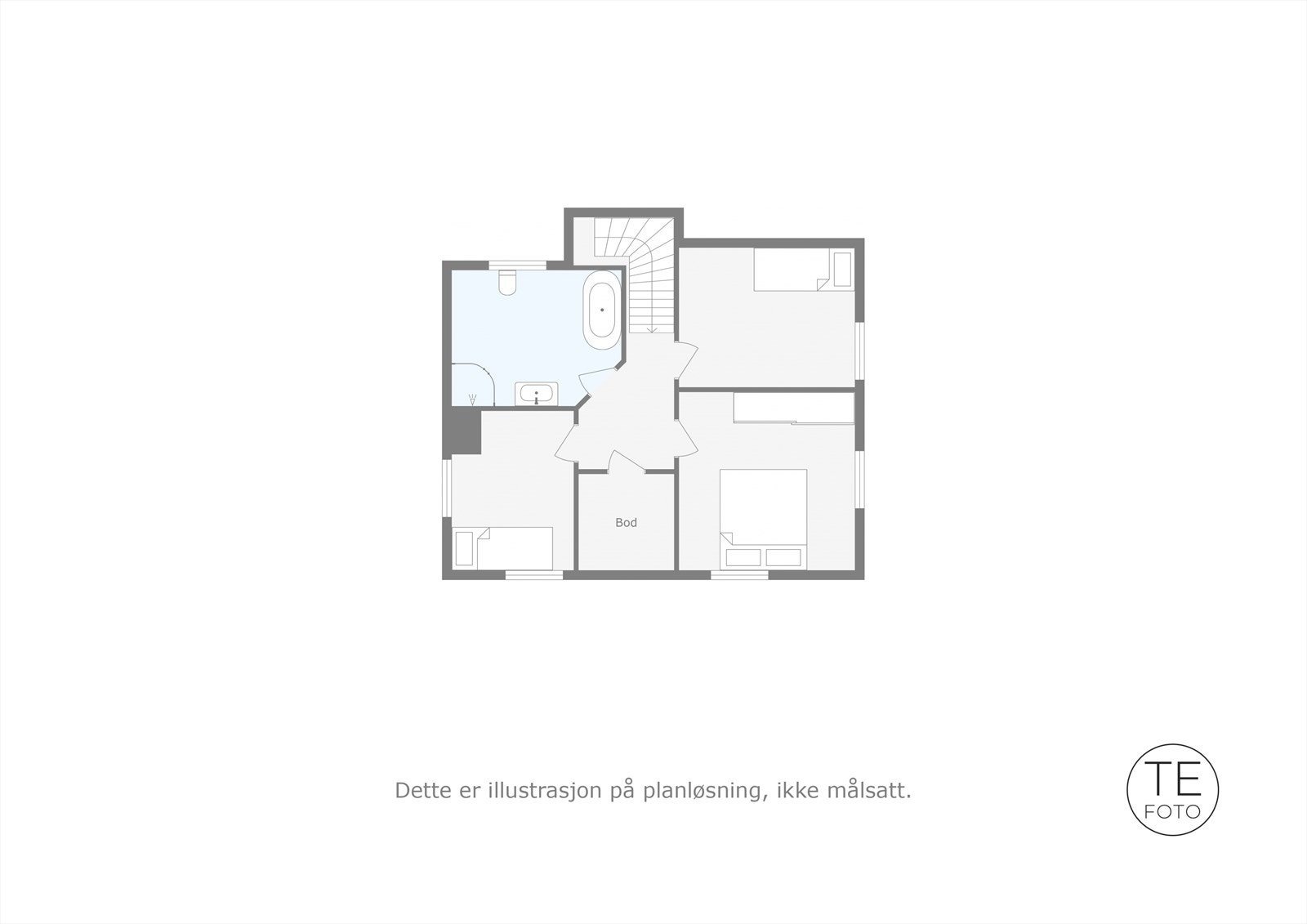 Plantegning loftsetasje. Galleribilde