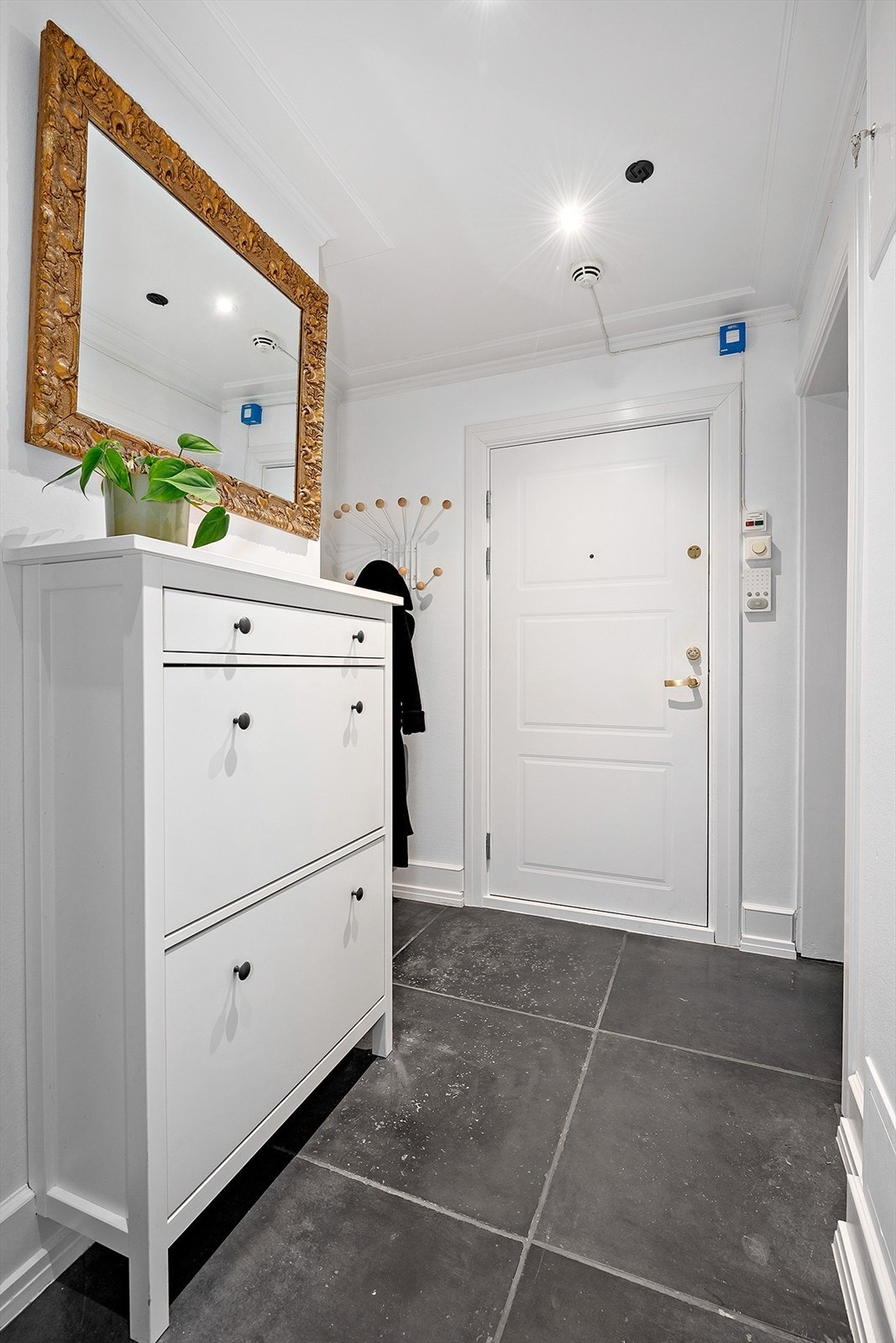 Det er montert dimbare downlights i himling samt dørcalling ved inngangsdør. Galleribilde