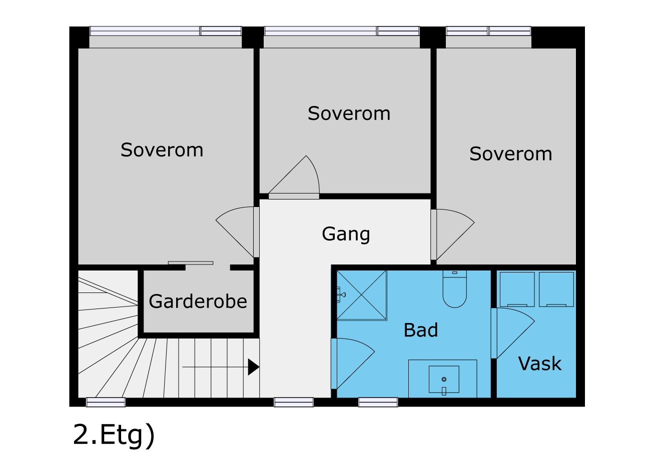 Plantegning 2.etg. Galleribilde