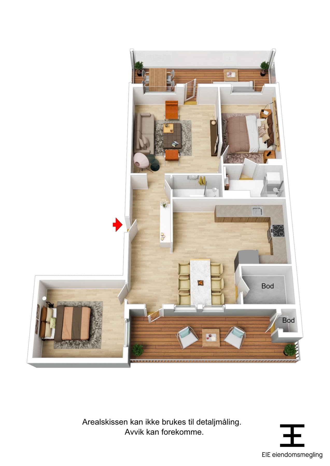 3D plantegning. Galleribilde