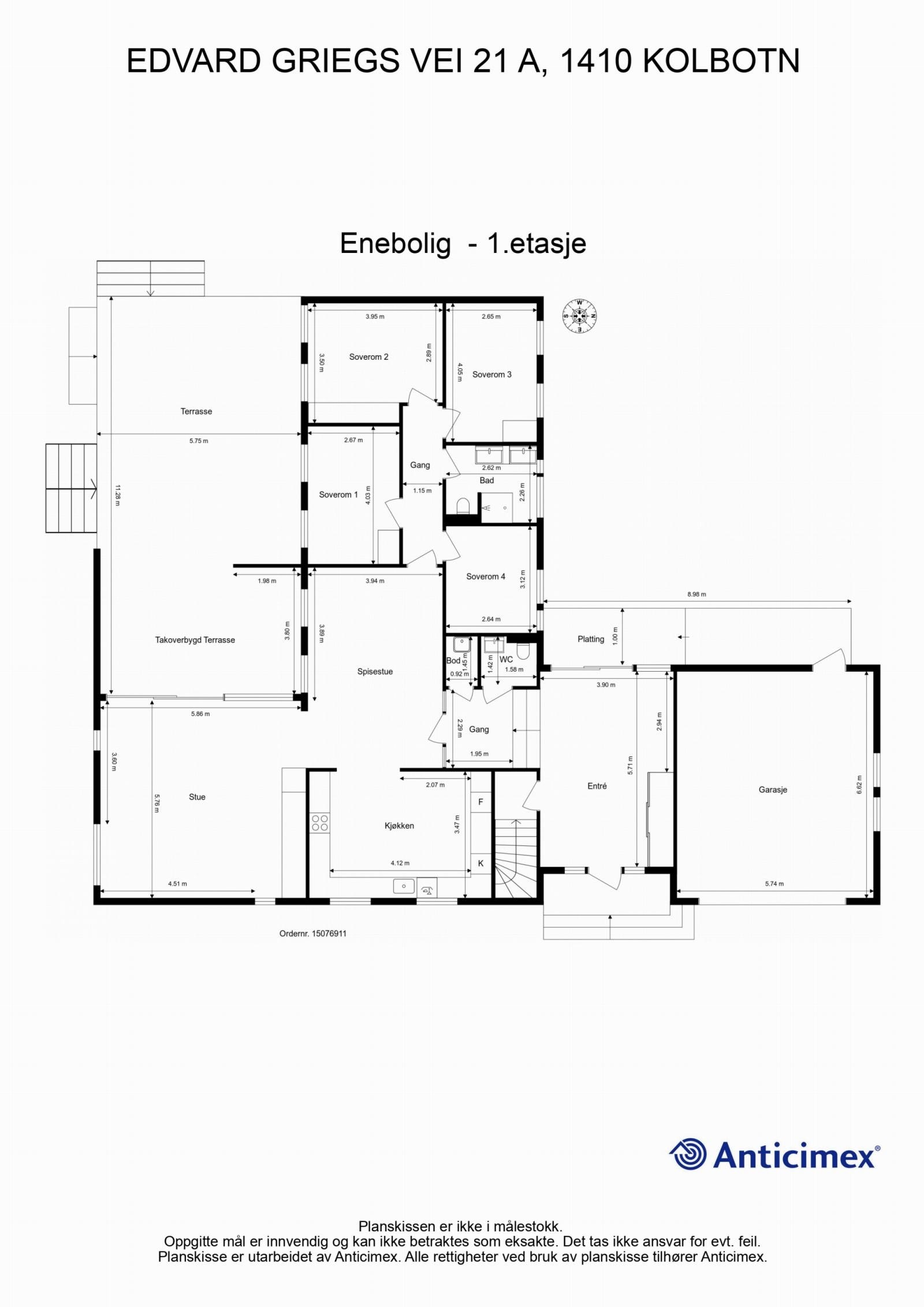 Plantegning 1. etasje Galleribilde