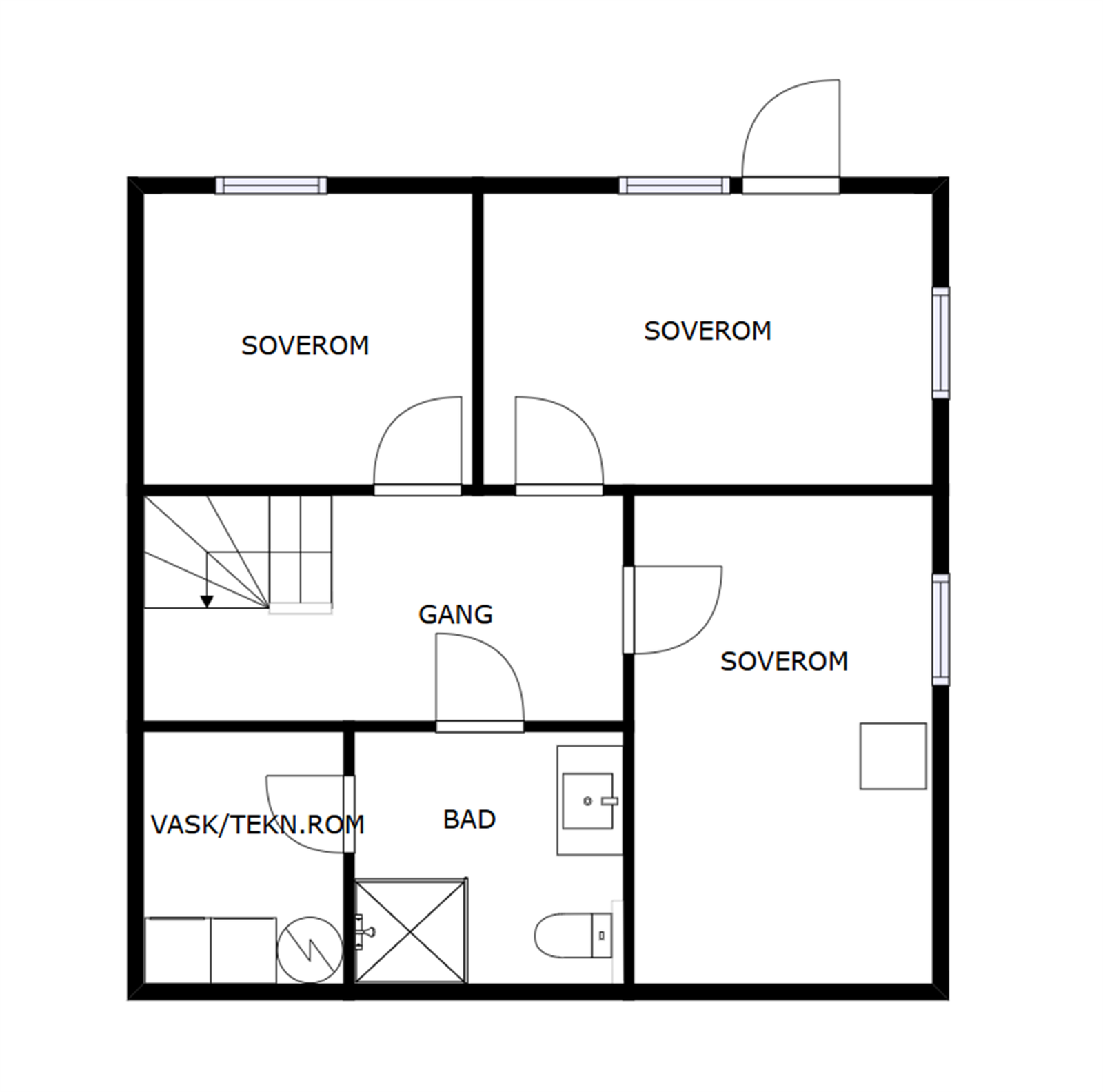Veiledende skisse av underetasje. Galleribilde