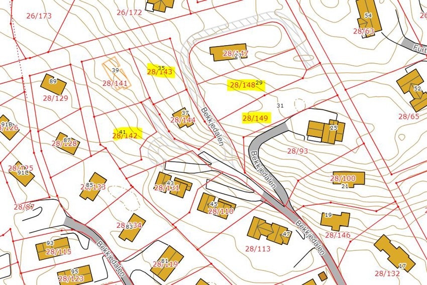 Tomtene er fra 600 til 984 kvm Galleribilde