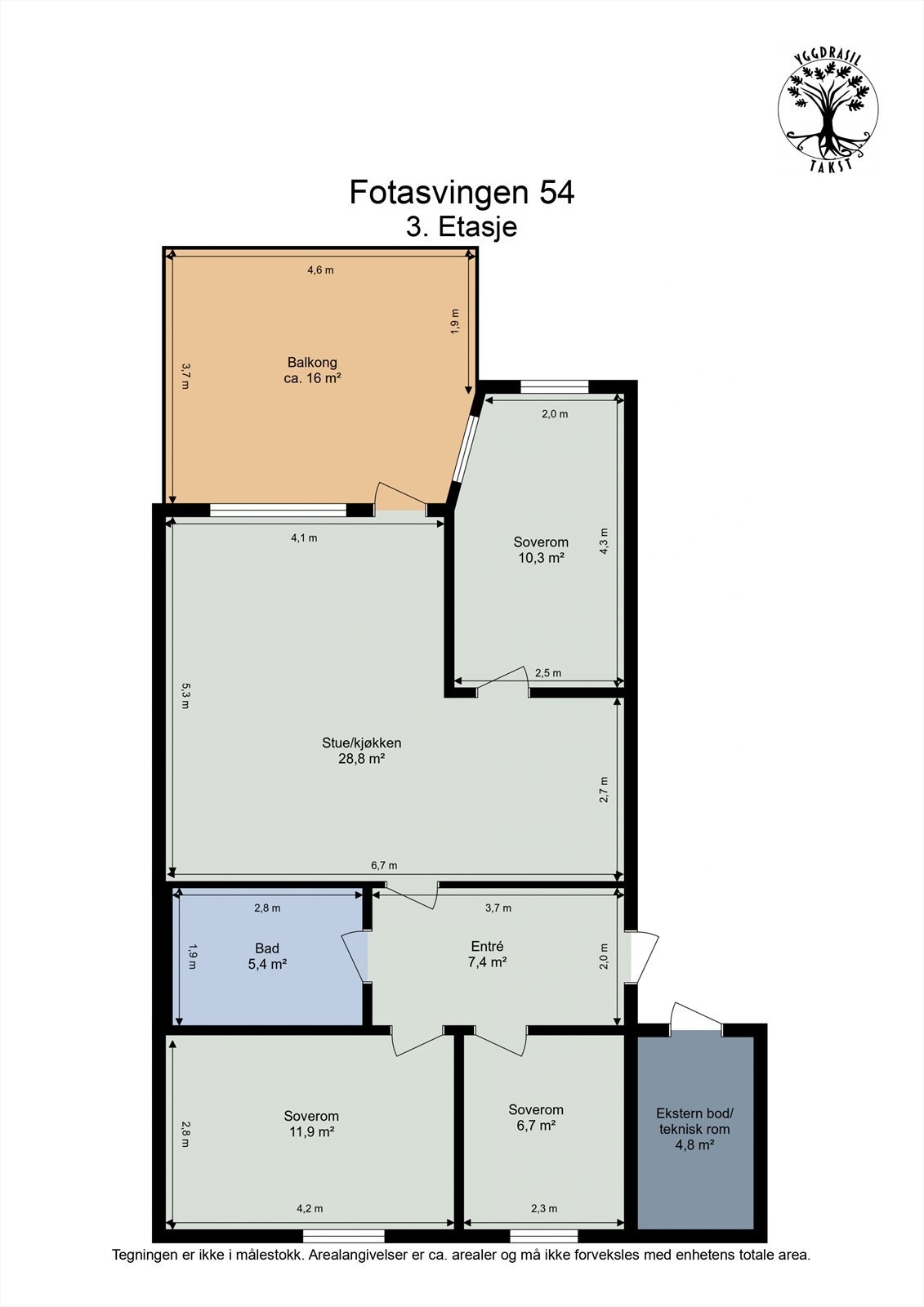 Plantegning 3. Etasje Galleribilde