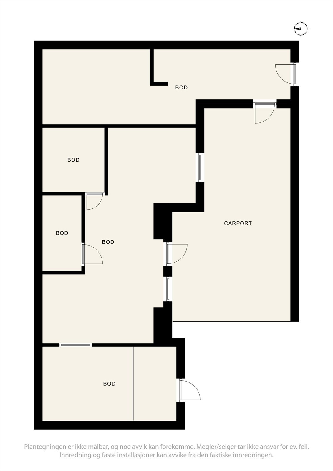 - Plantegning carport med boder. Galleribilde