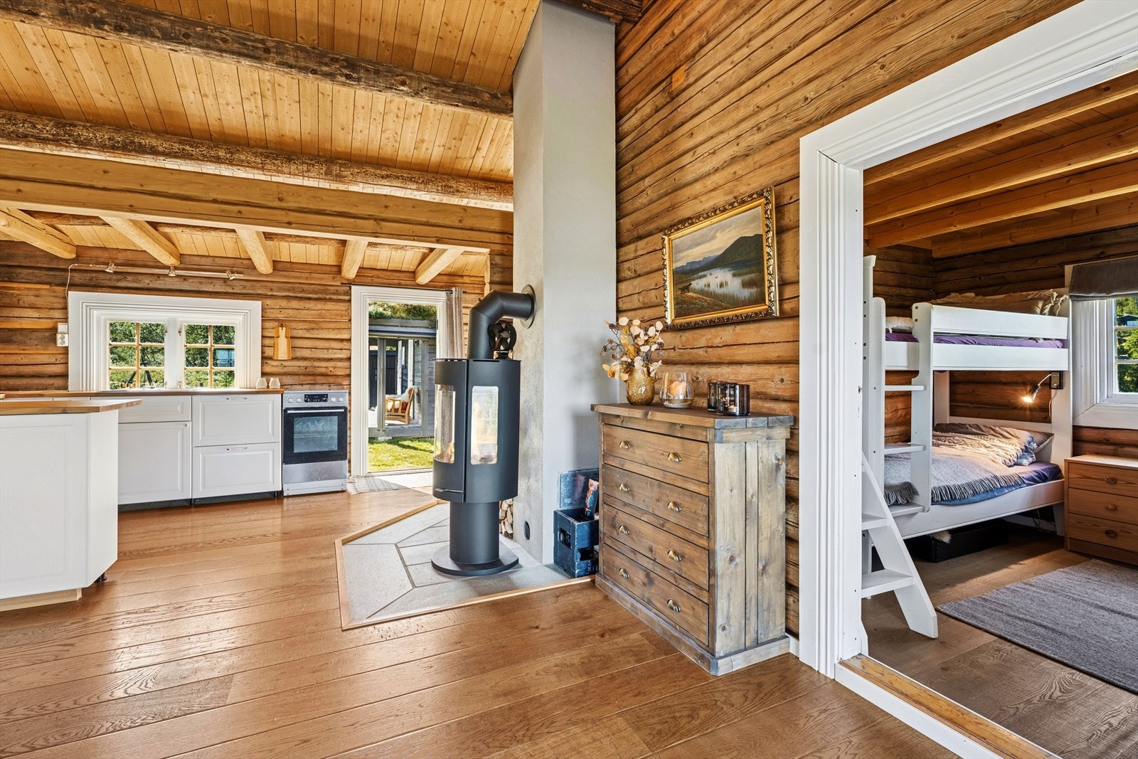 Peisovn med glassdører gir ekstra varme og hygge på kalde dager. Galleribilde