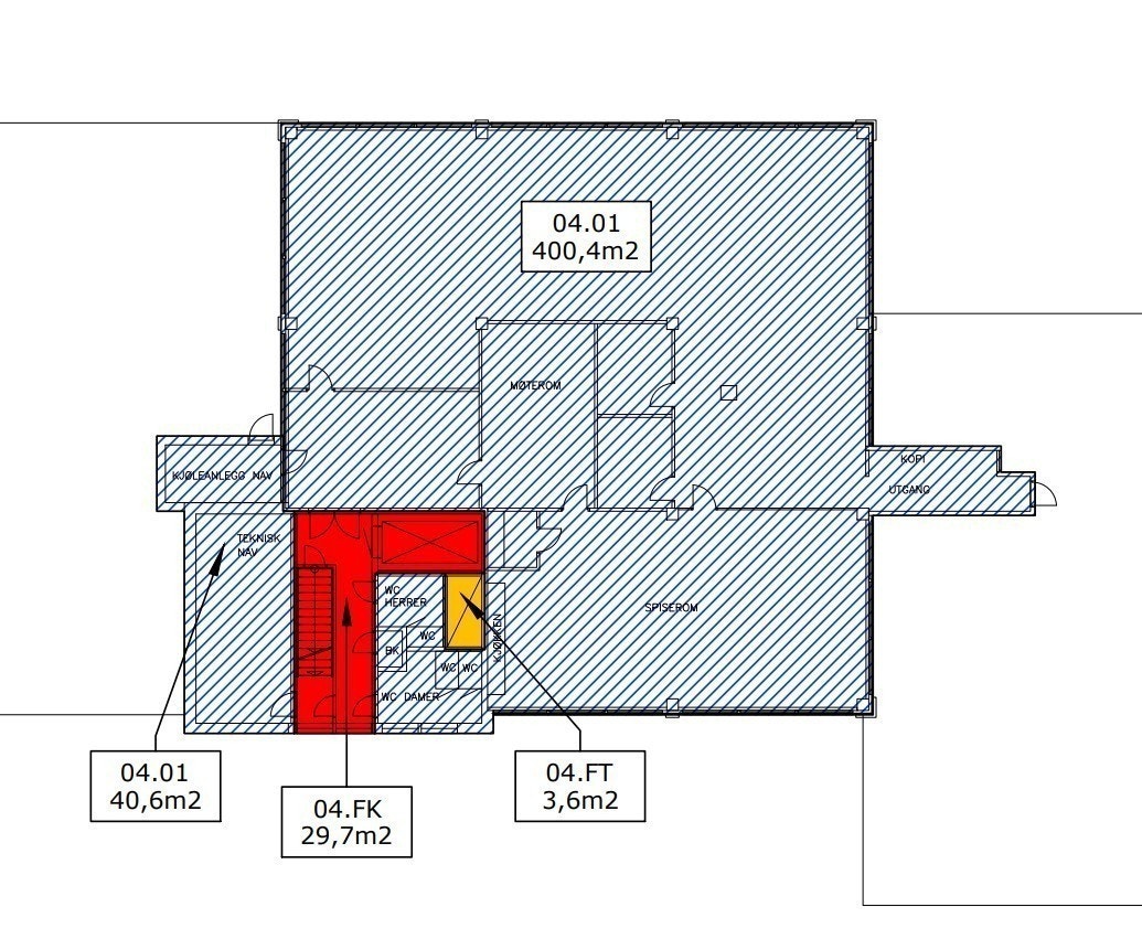 Plantegning 4. etasje Galleribilde