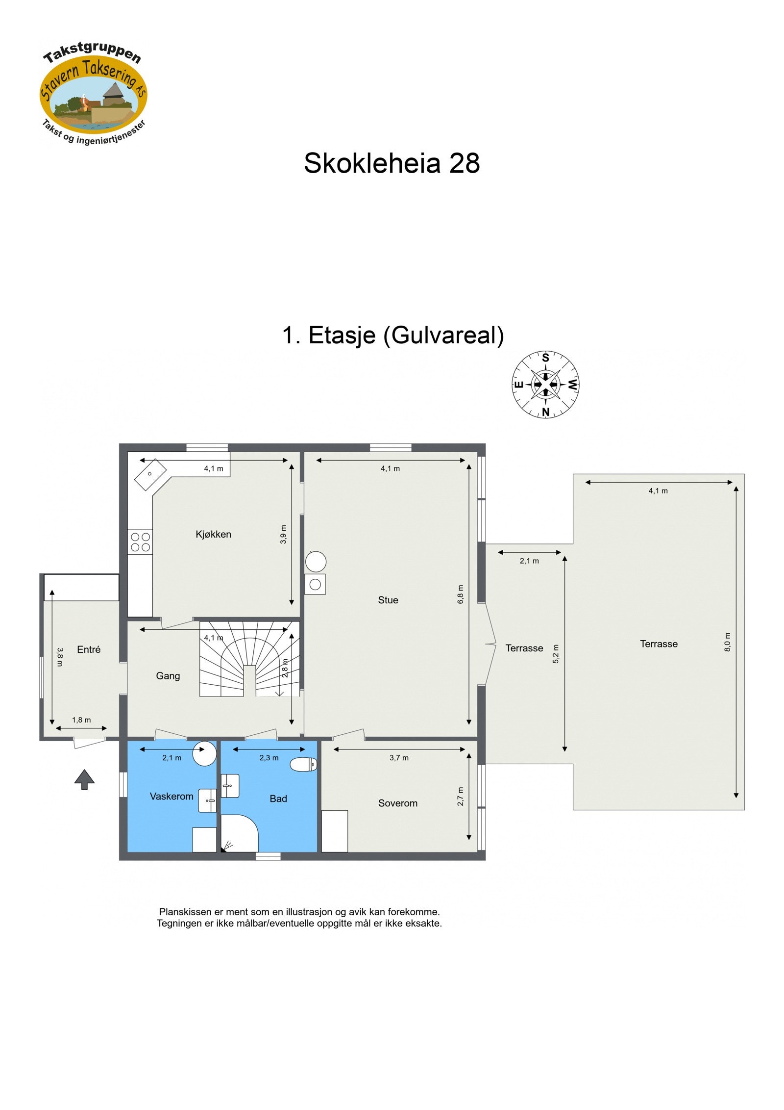 Plantegning 1. etasje Galleribilde