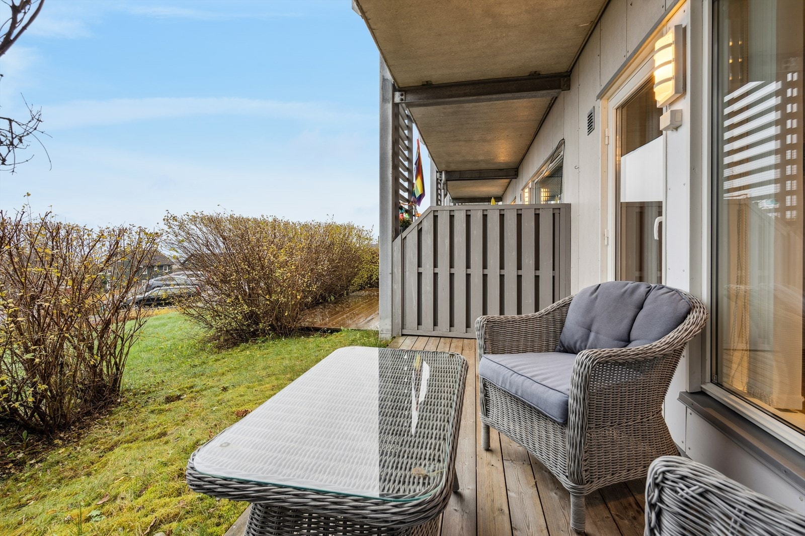 Veranda måler omtrent 8,6 kvm. Galleribilde