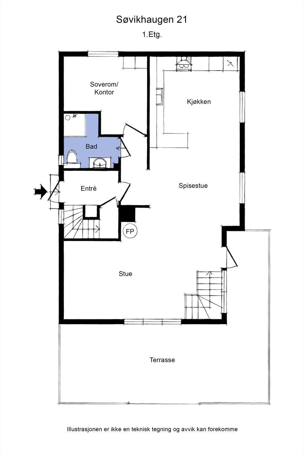 Planskisse av 1. etasje Galleribilde