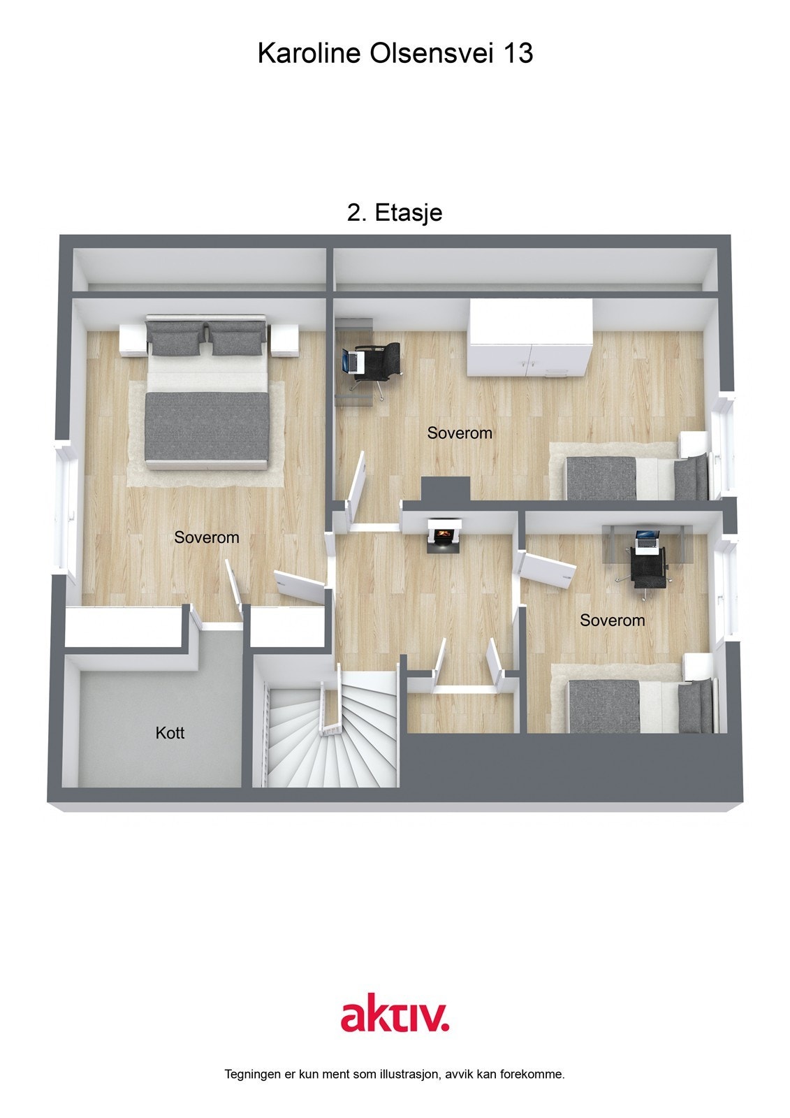 Planløsning 2.etasje. Galleribilde