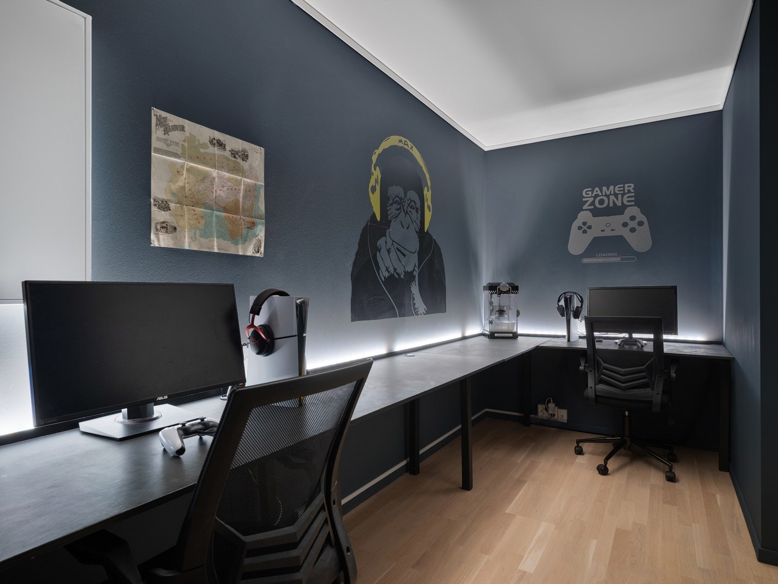 Bod benyttet som gamingrom. Her er det perfekt for ungene å ha venner på besøk, samt gjøre lekser. Galleribilde